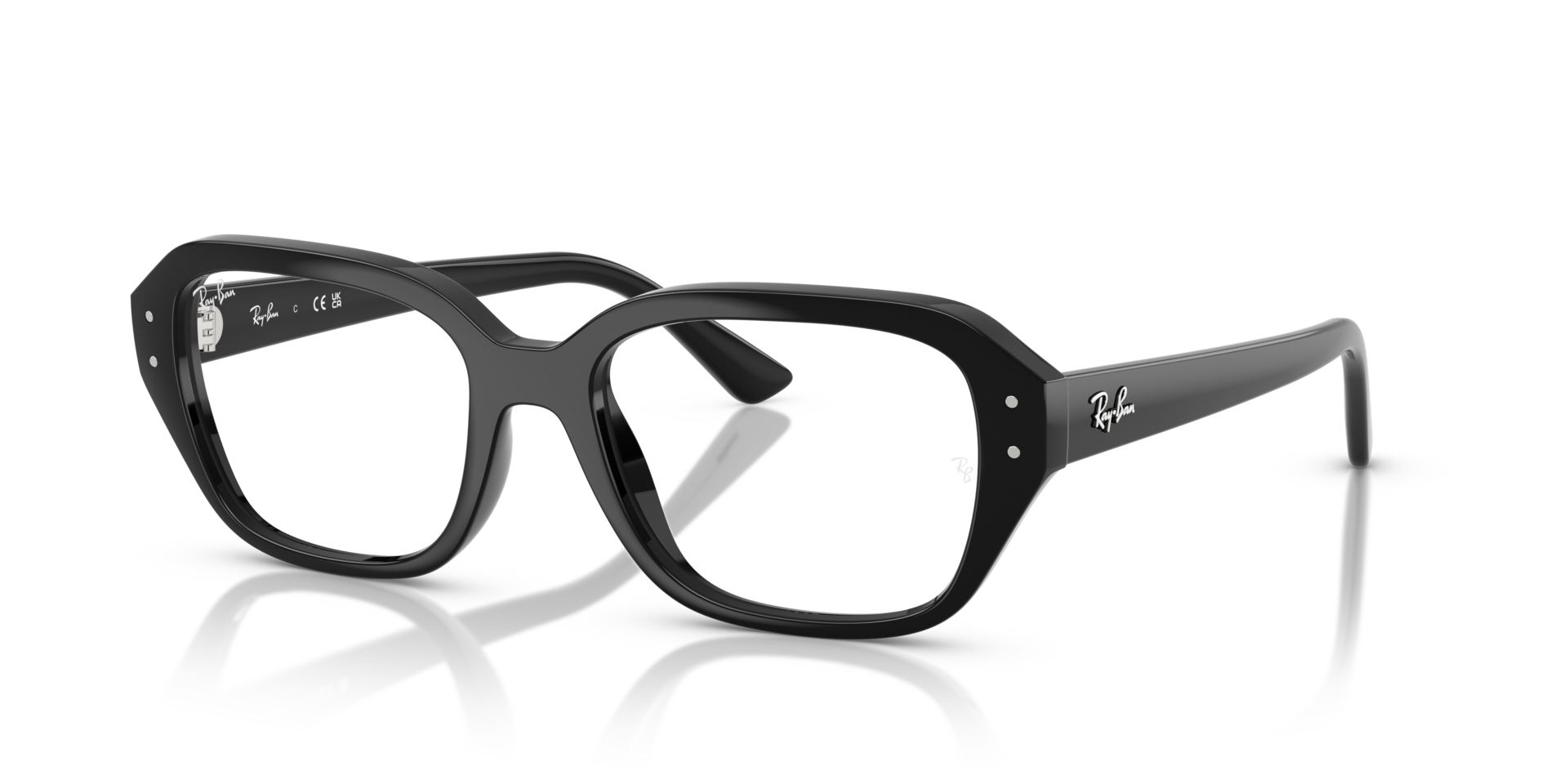RB7258 Zwart KunststofEyeglass Frames van B24, Hoekweergave