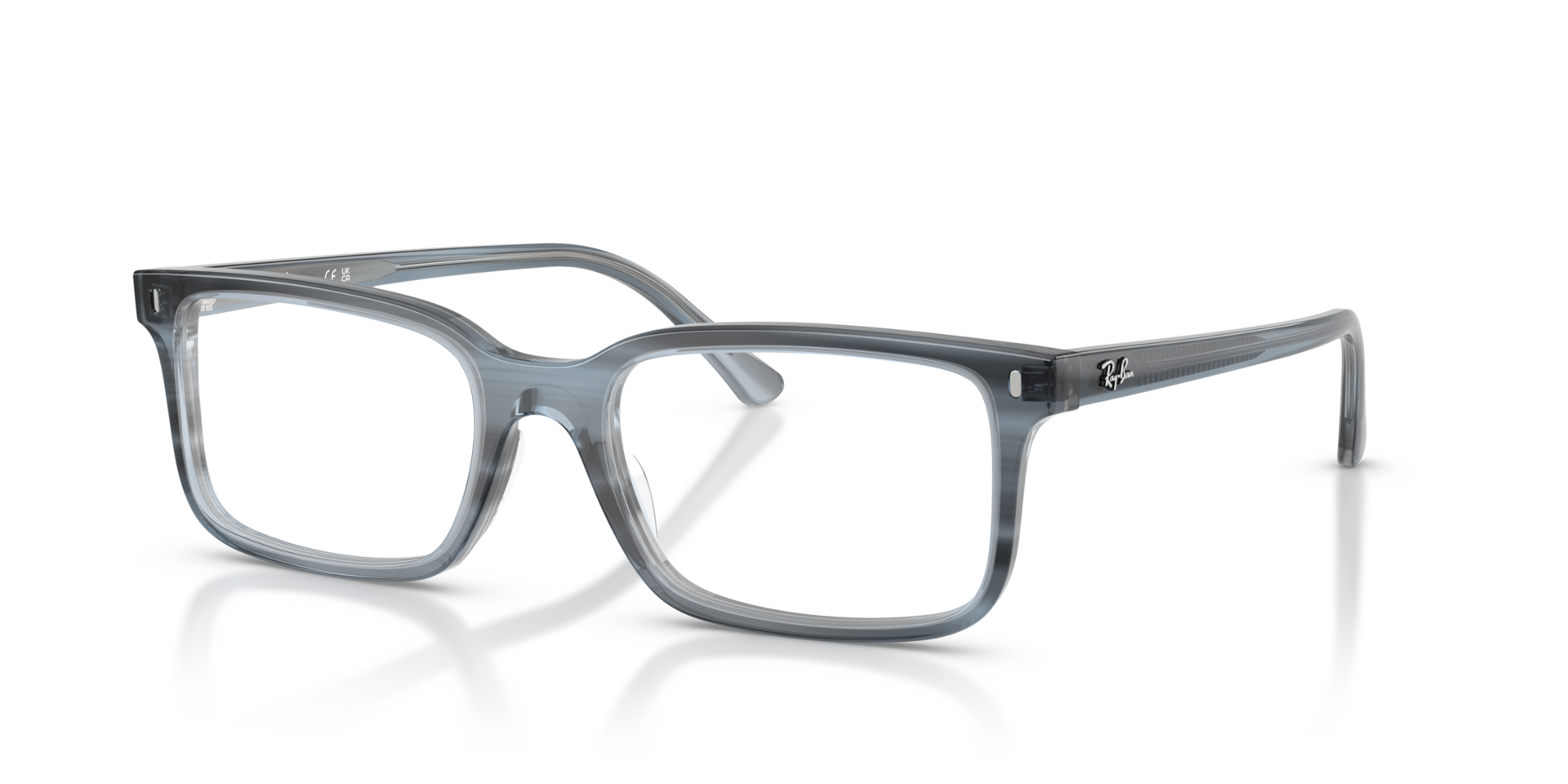 RB5445 Striped Blue AcetaatEyeglass Frames van B24, Hoekweergave