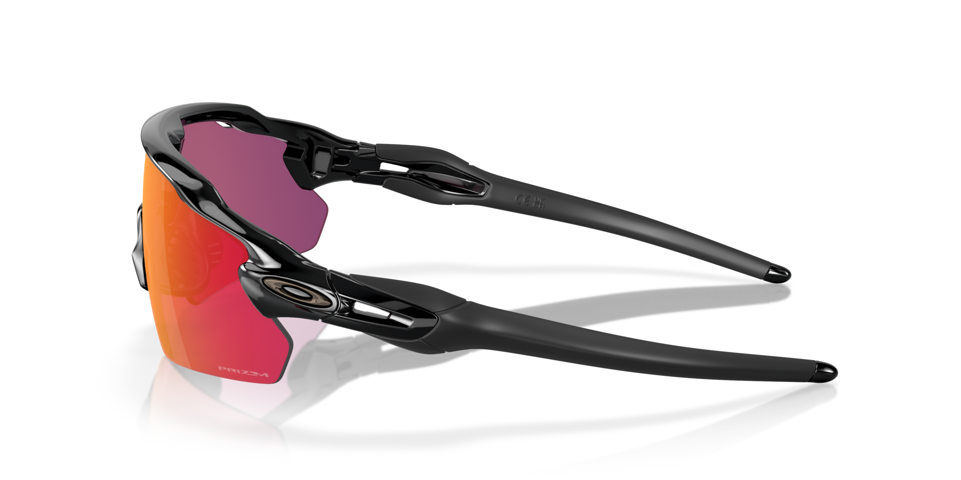Radar® EV Pitch® Team Colors Glanzend zwart KunststofSunglass Frames van B24, Zijaanzicht