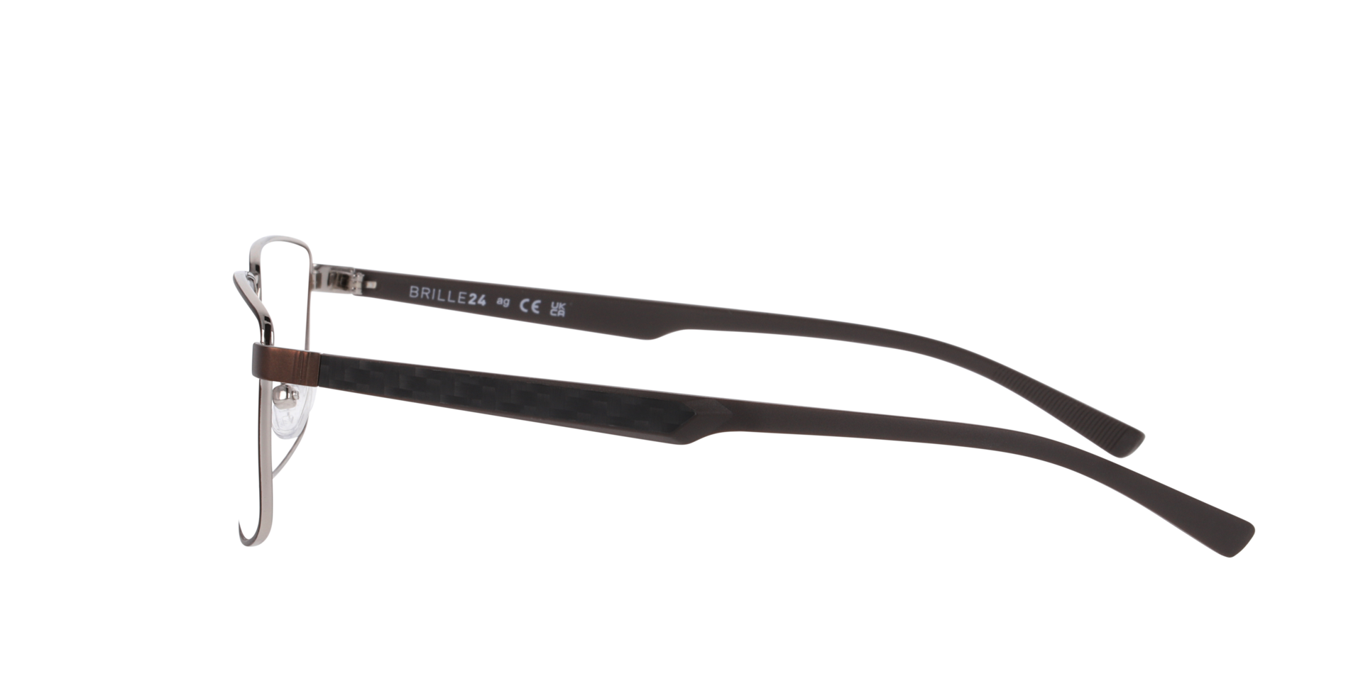Lissabon Bruin MetaalEyeglass Frames van B24, Zijaanzicht