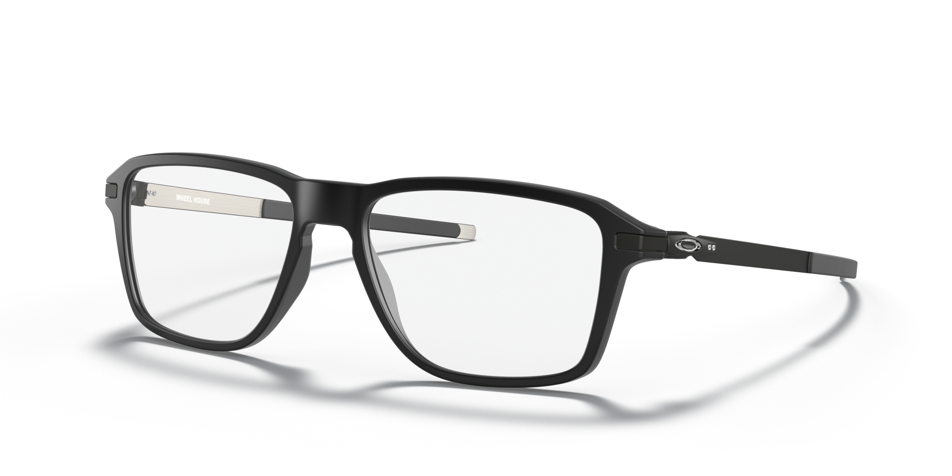 Wheel House Satijnglans zwart KunststofEyeglass Frames van B24, Hoekweergave