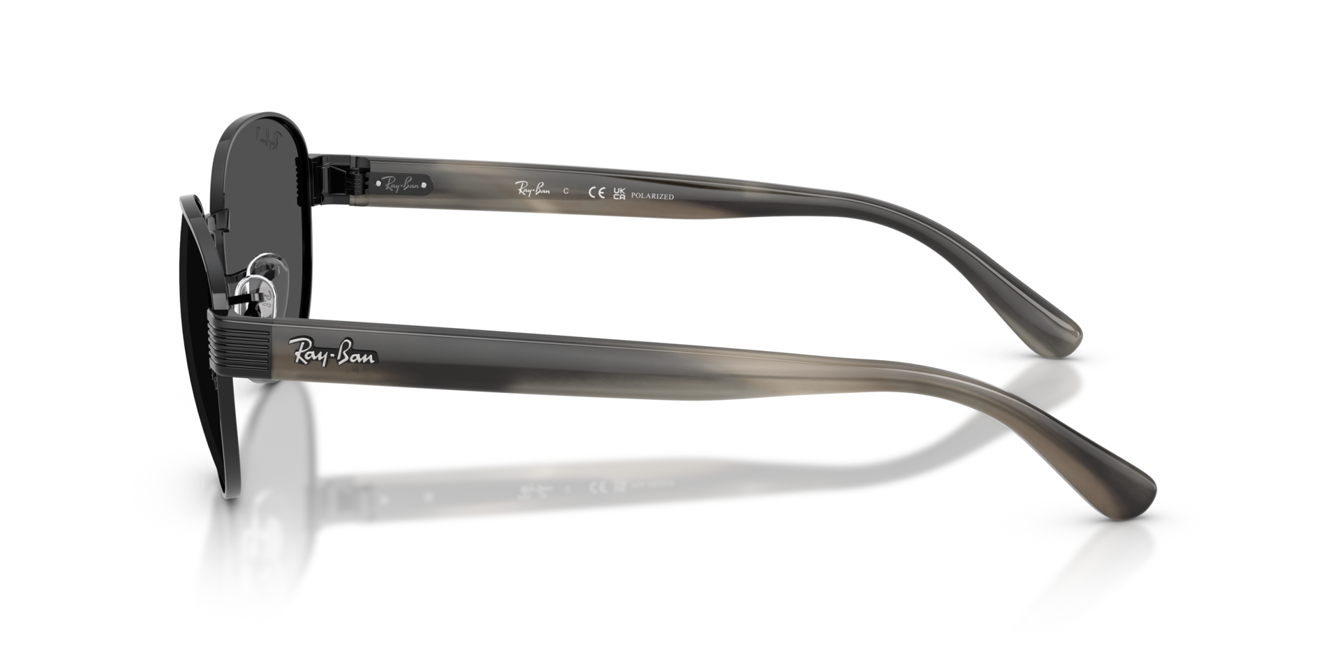 RB3766CH Zwart MetaalSunglass Frames van B24, Zijaanzicht