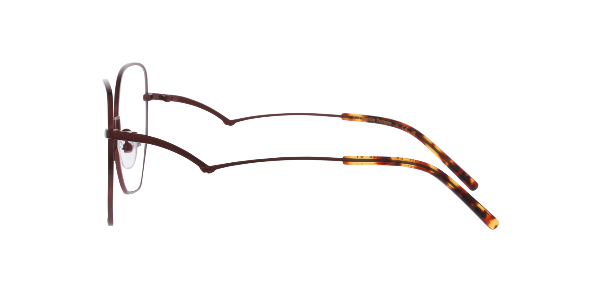 Marika Matte Burgundy TitaanEyeglass Frames van B24, Zijaanzicht
