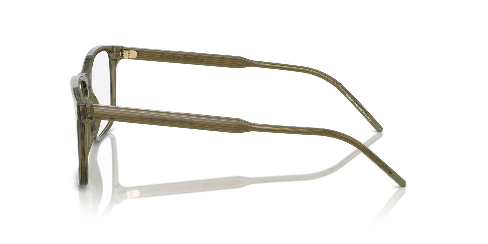 AR7258 Transparant groen AcetaatEyeglass Frames van B24, Zijaanzicht
