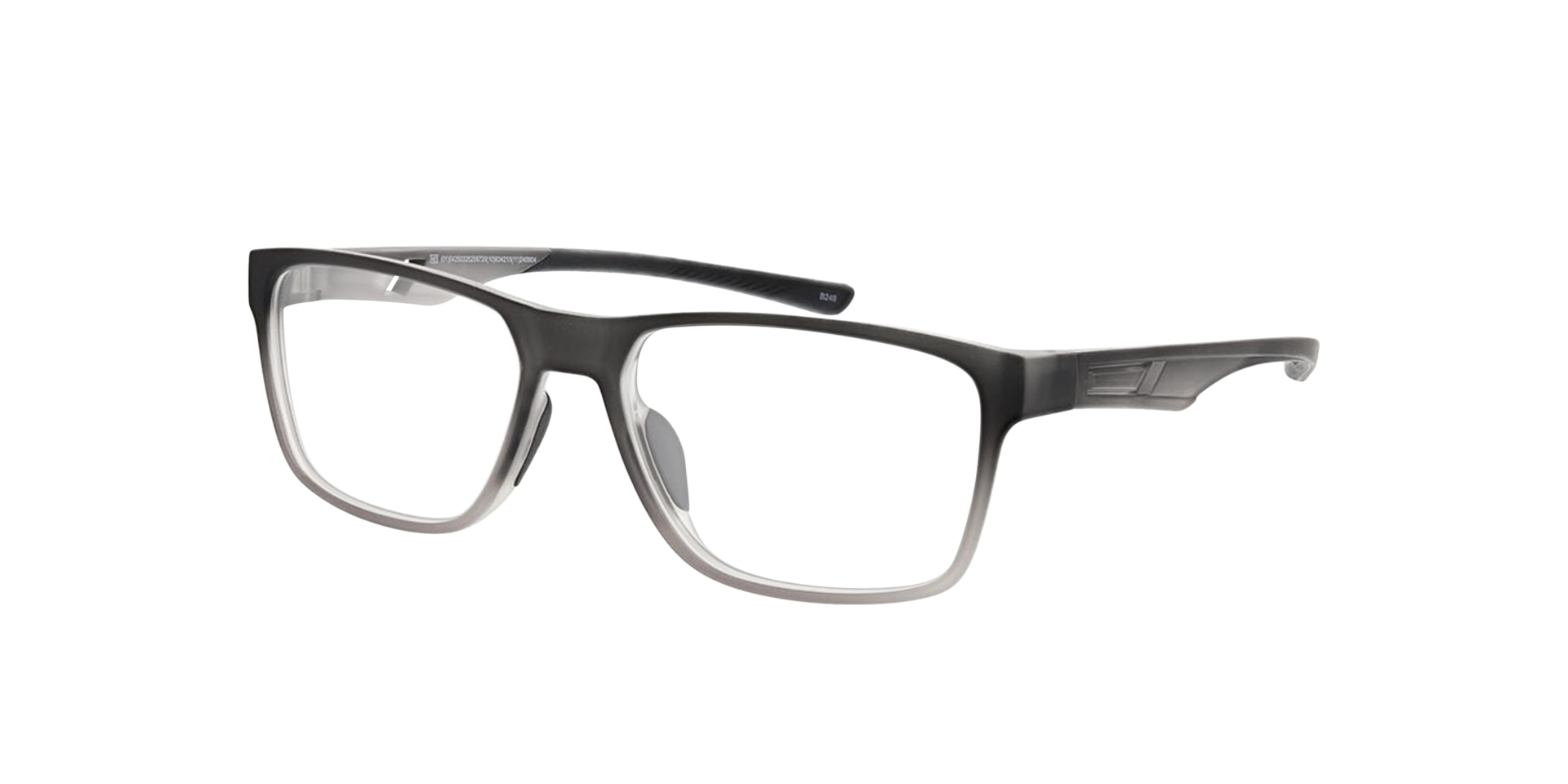 Colorado Mat tweekleurig zwart  &  grijs KunststofEyeglass Frames van B24, Hoekweergave