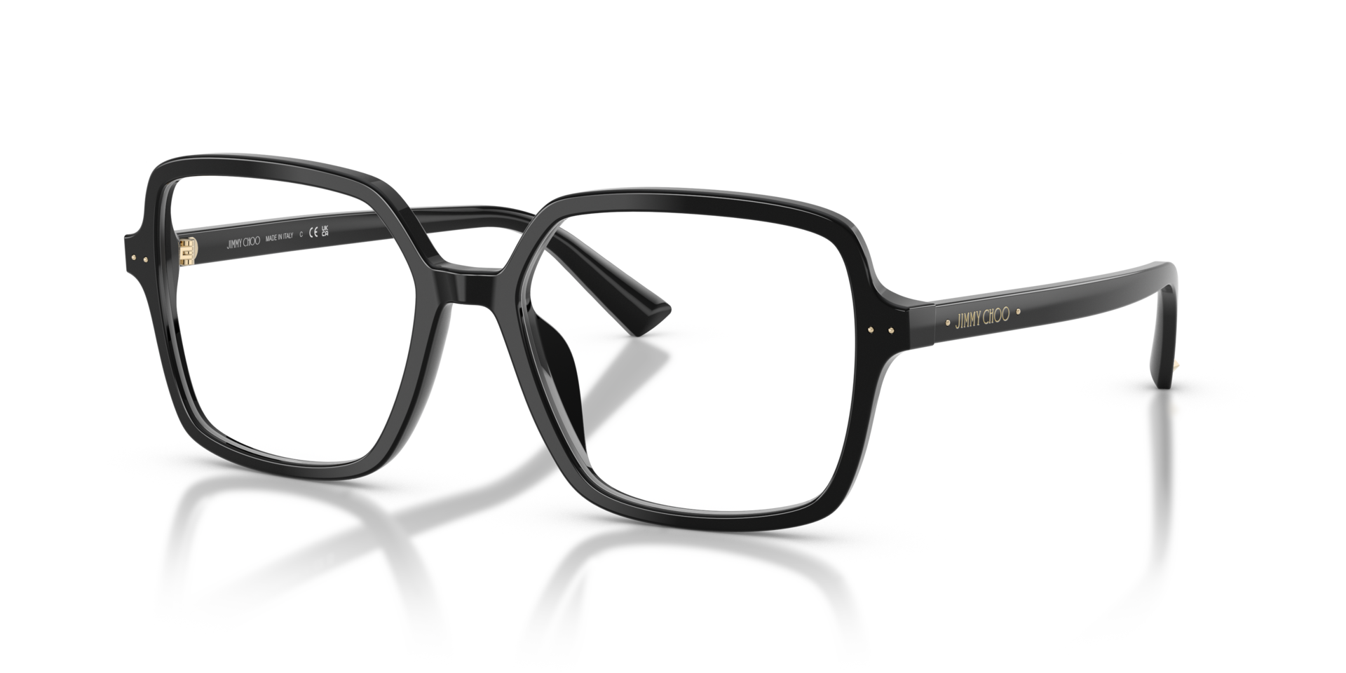 JC3046U Zwart AcetaatEyeglass Frames van B24, Hoekweergave