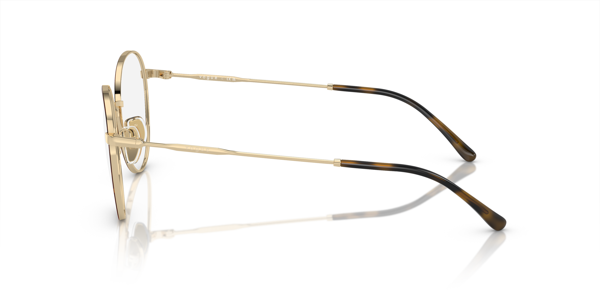 VO4280 Oben Havana & Blassgold MetallEyeglass Frames von B24, Seitenansicht