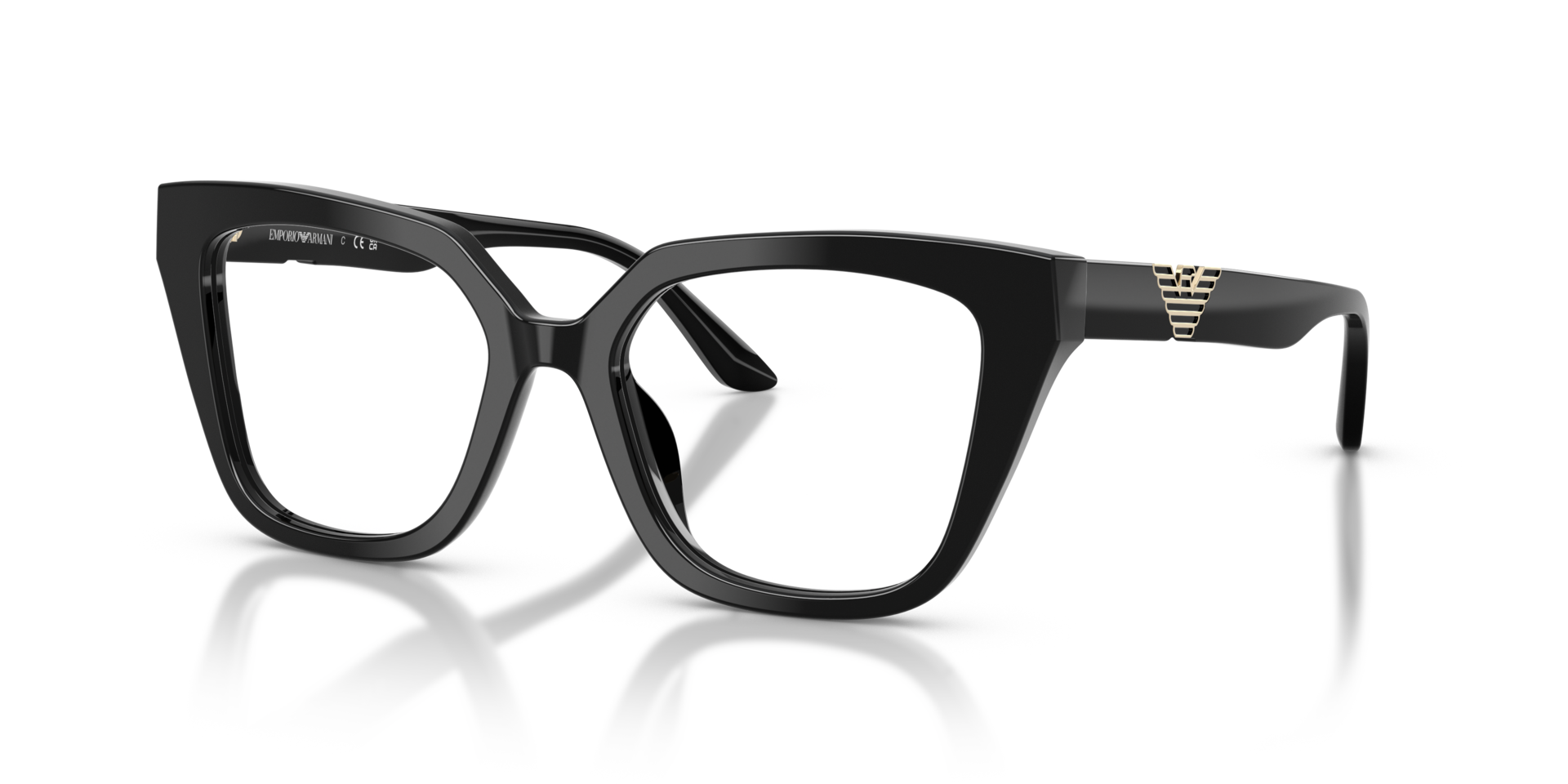 EA3267U Glanzend zwart AcetaatEyeglass Frames van B24, Hoekweergave
