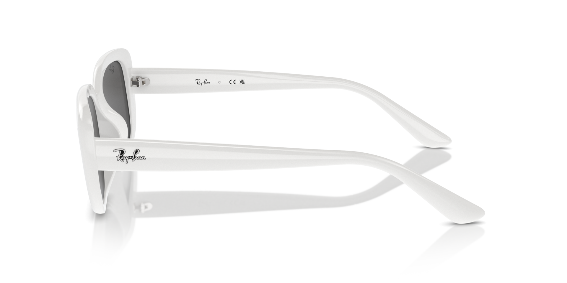 RB4421D Wit KunststofSunglass Frames van B24, Zijaanzicht