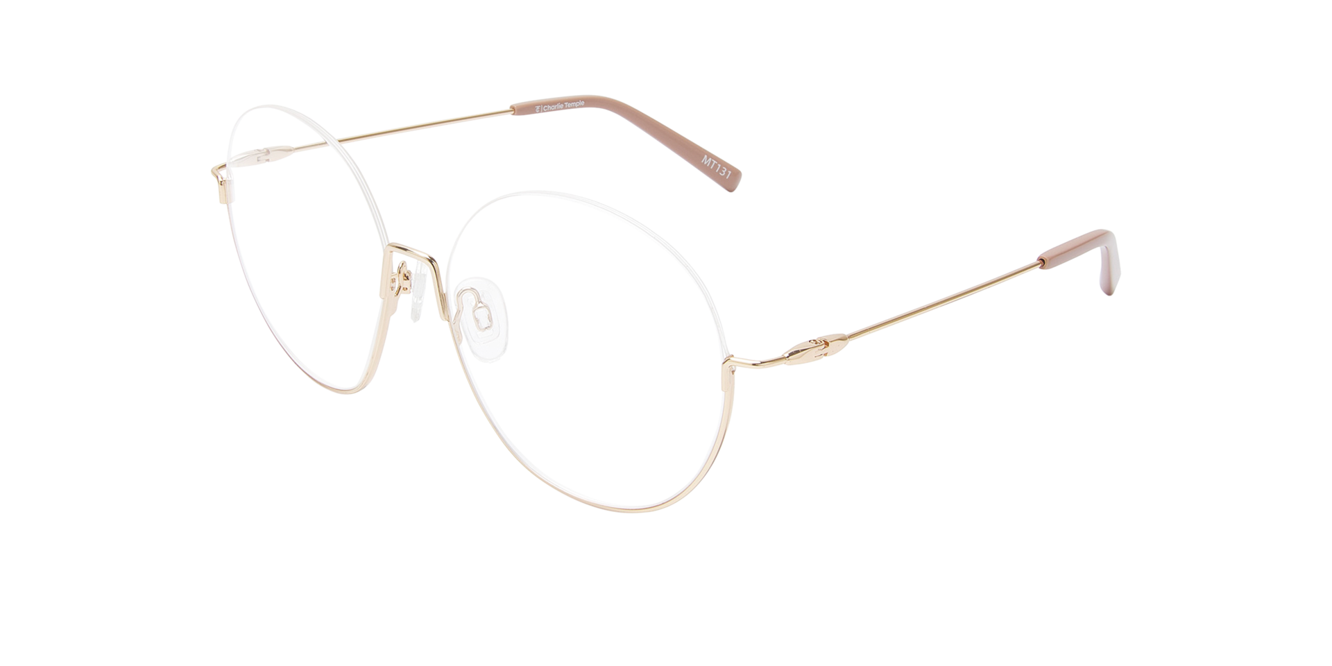 Orianna Light Gold Metal MetaalEyeglass Frames van B24, Hoekweergave