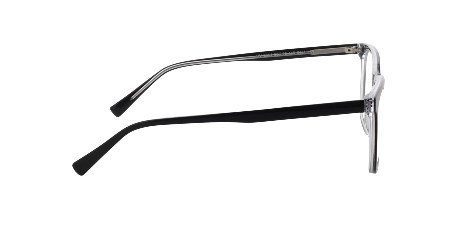 Baker Schwarz zweilagig  &  Kristall AcetatEyeglass Frames von B24, Seitenansicht