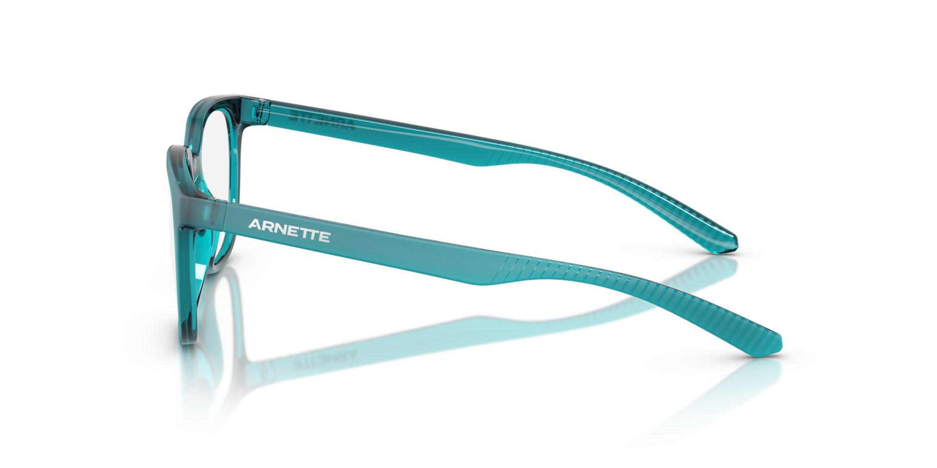 AN7263 Transparent Blue Matte & Shiny KunststofEyeglass Frames van B24, Zijaanzicht