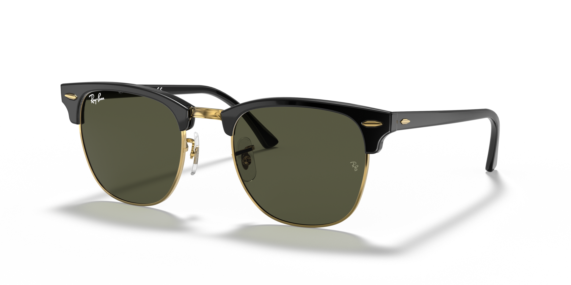 RB3016 Schwarz auf Gold AcetatSunglass Frames von B24, Dreiviertelansicht