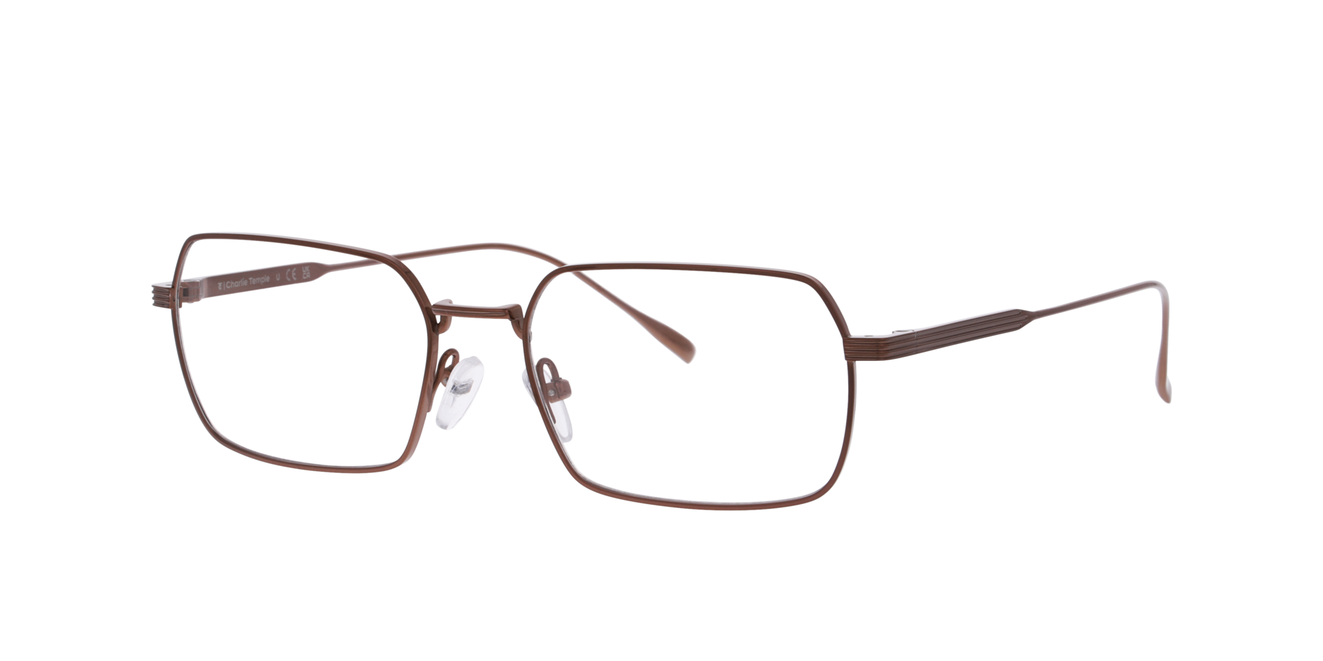Caspiane Bronze TitanEyeglass Frames von B24, Dreiviertelansicht