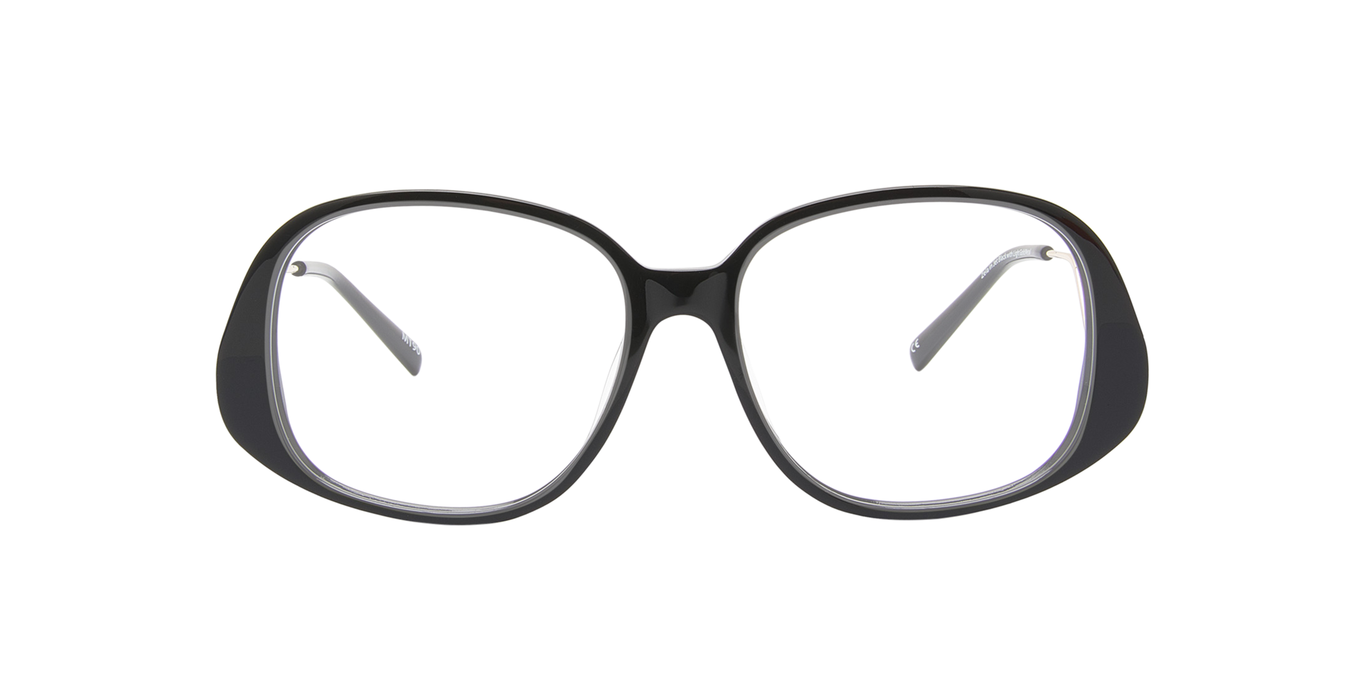 Zela Jet Black & Gold Metal AcetaatEyeglass Frames van B24, Vooraanzicht