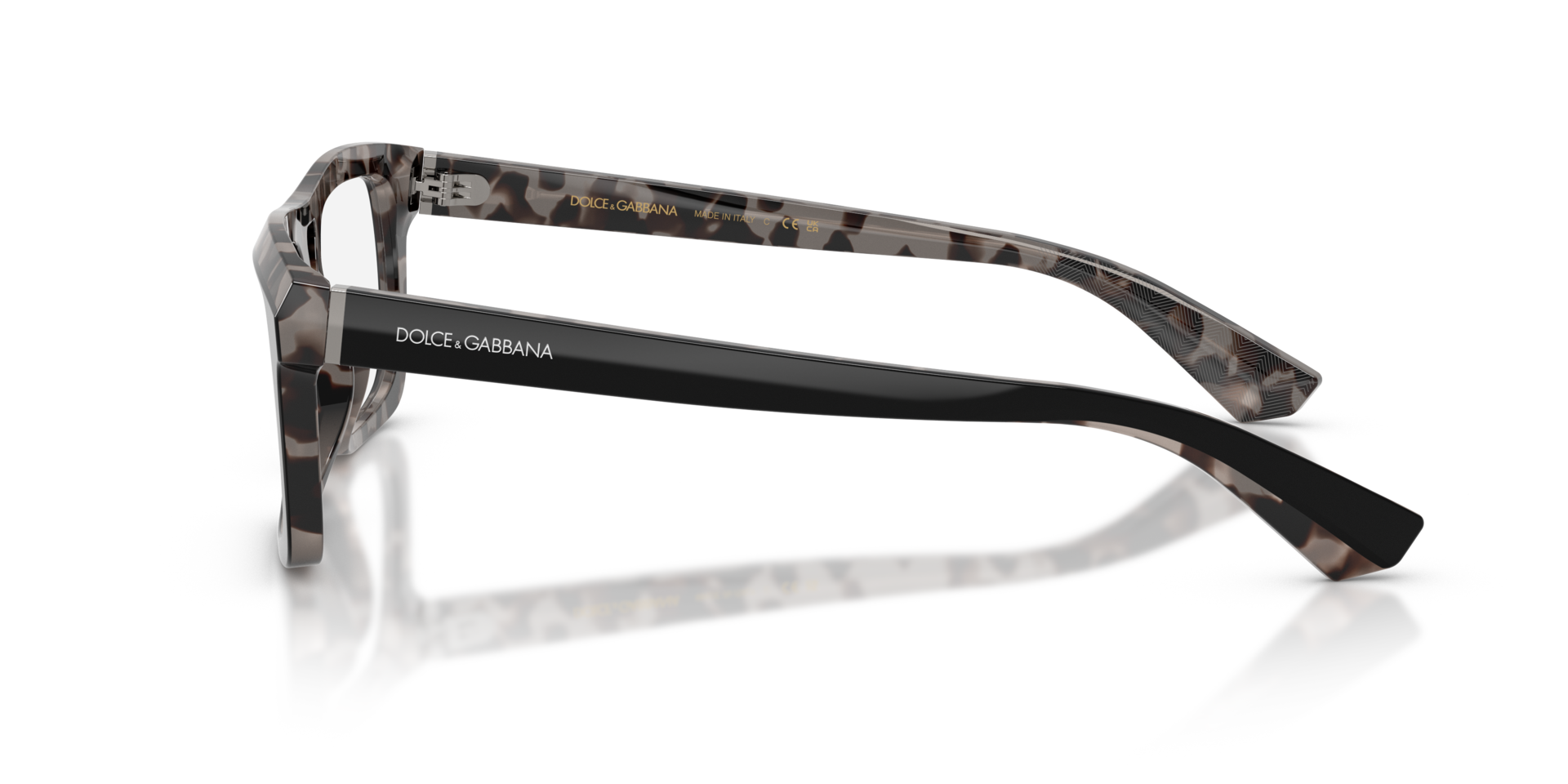 DG3431 Black On Grey Havana AcetaatEyeglass Frames van B24, Zijaanzicht