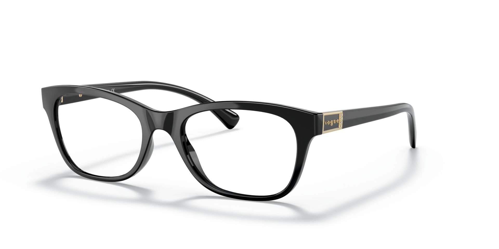 VO5424B Schwarz KunststoffEyeglass Frames von B24, Dreiviertelansicht