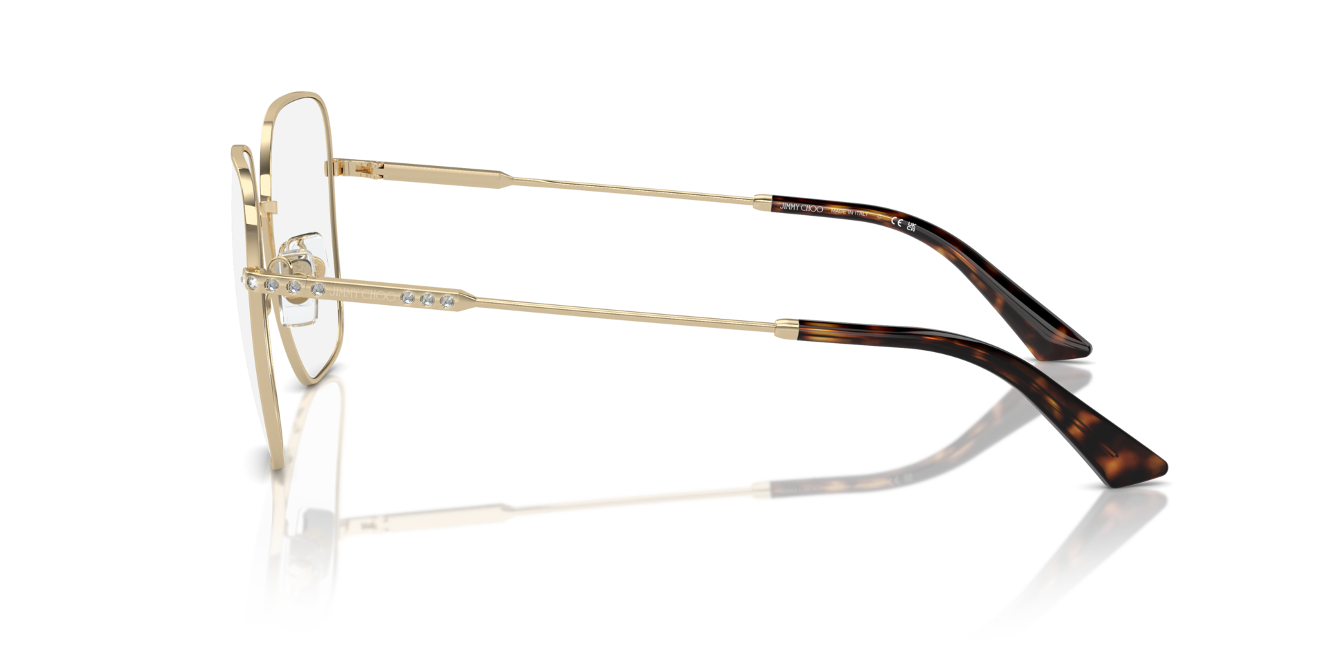 JC2001B Lichtgoud MetaalEyeglass Frames van B24, Zijaanzicht