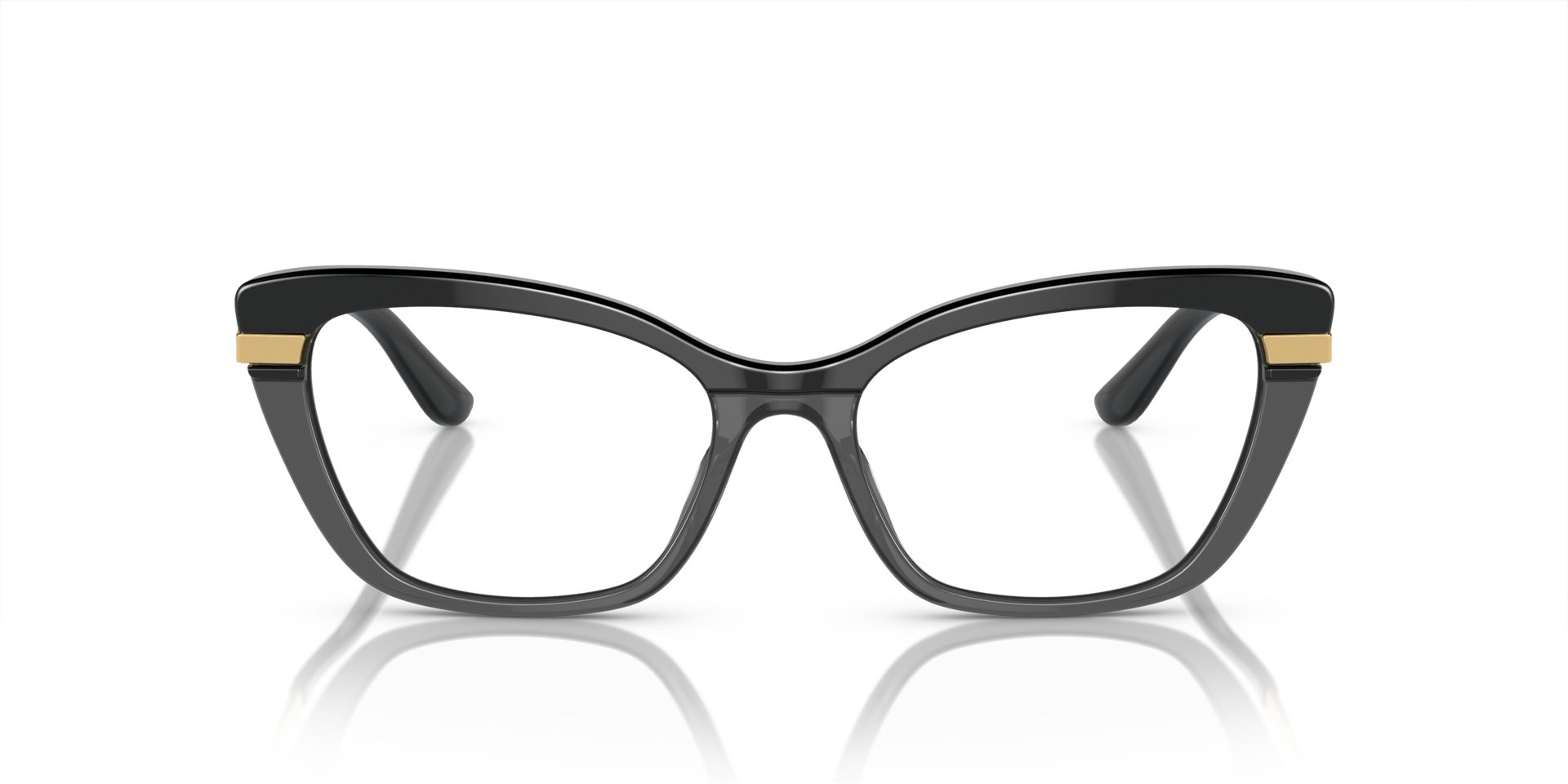 DG3325 Zwart op transparant zwart AcetaatEyeglass Frames van B24, Vooraanzicht