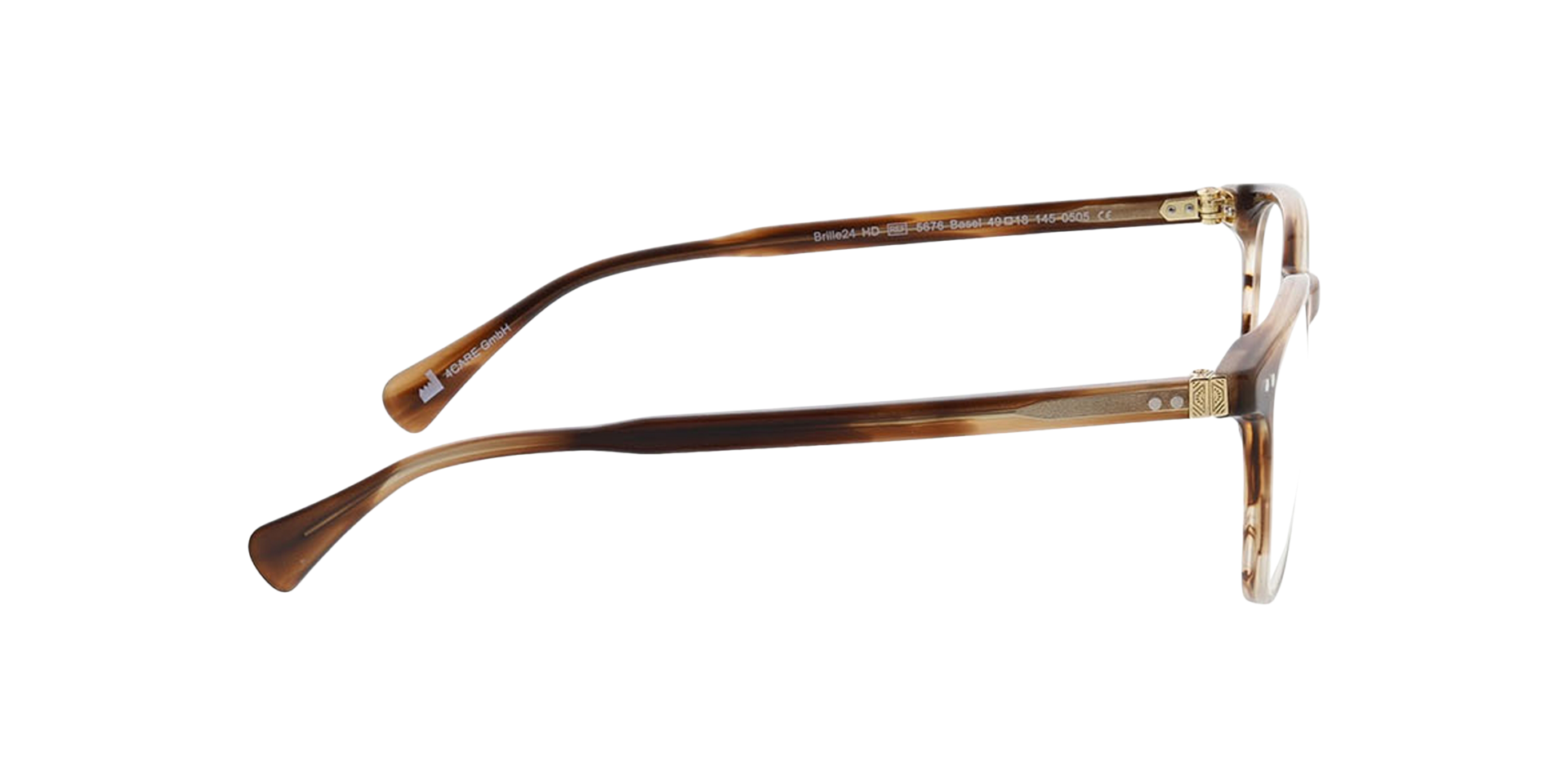 Basel Crystal Brown Horn AcetaatEyeglass Frames van B24, Zijaanzicht