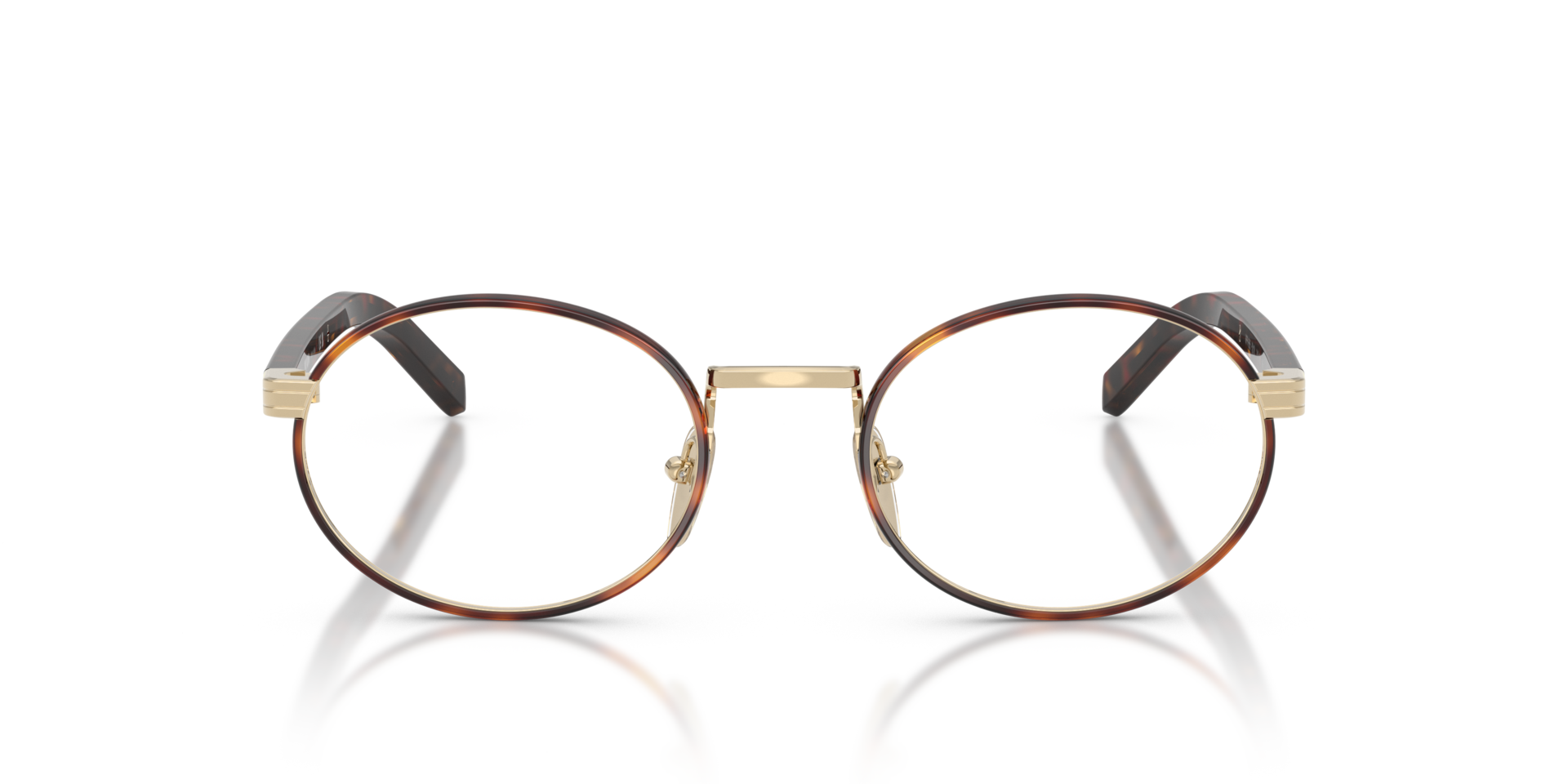 PR B55V Pale Gold & Root Tortoise MetaalEyeglass Frames van B24, Vooraanzicht