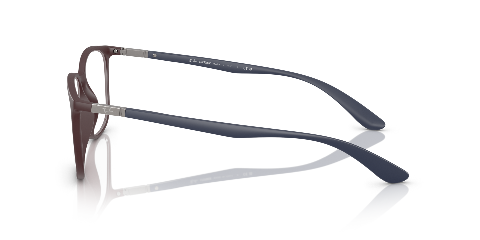 RB7199 Optics Liteforce Matte Dark Violet KunststoffEyeglass Frames von B24, Seitenansicht