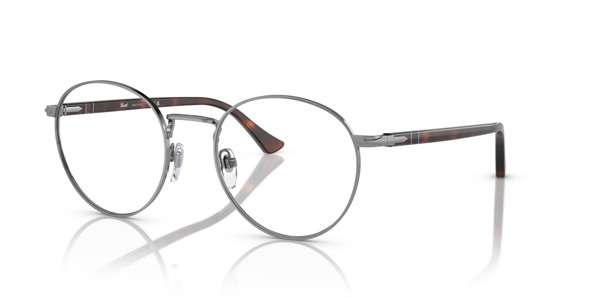 PO1008V Staalgrijs MetaalEyeglass Frames van B24, Hoekweergave