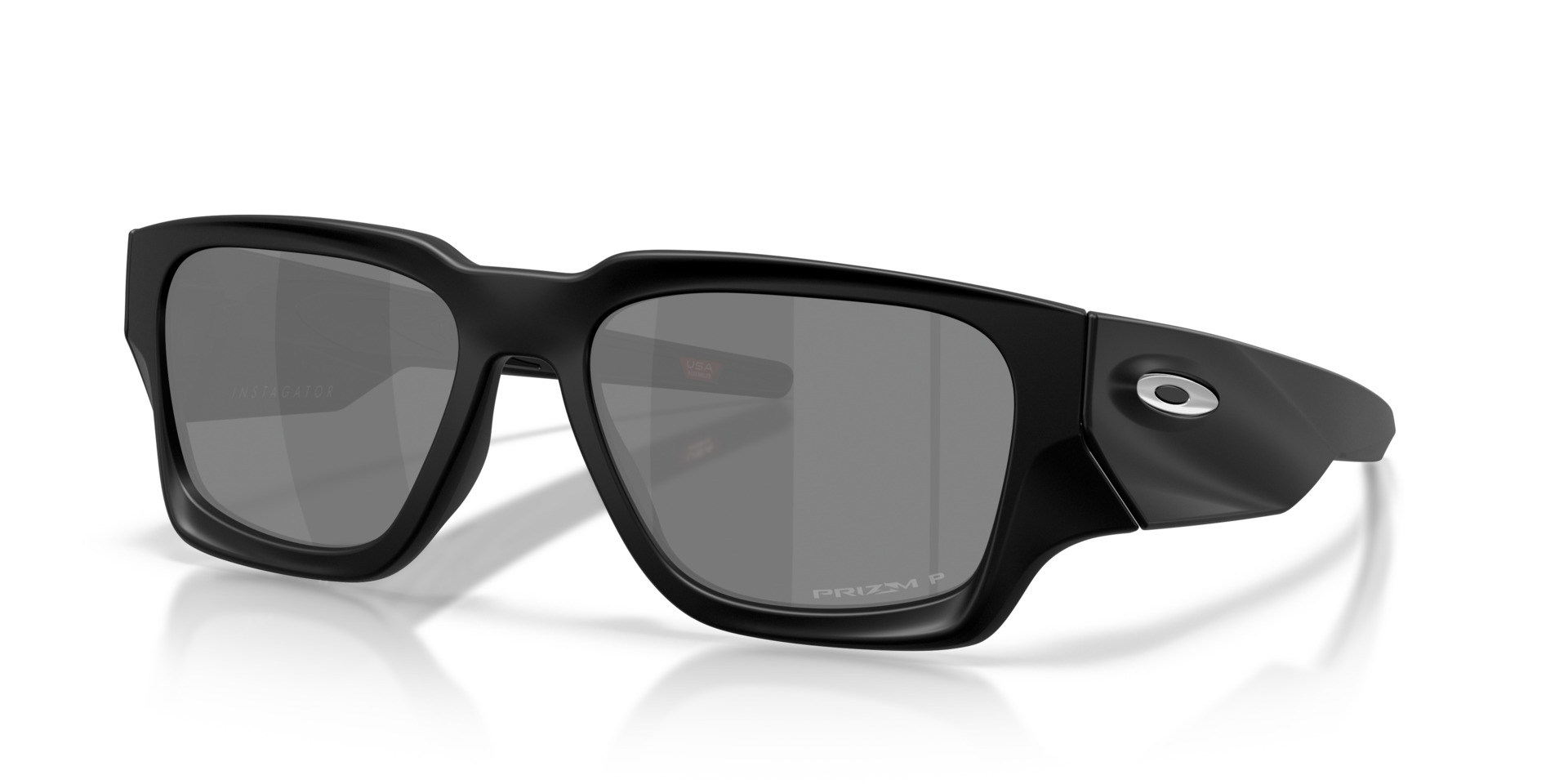 Instagator Matzwart KunststofSunglass Frames van B24, Hoekweergave