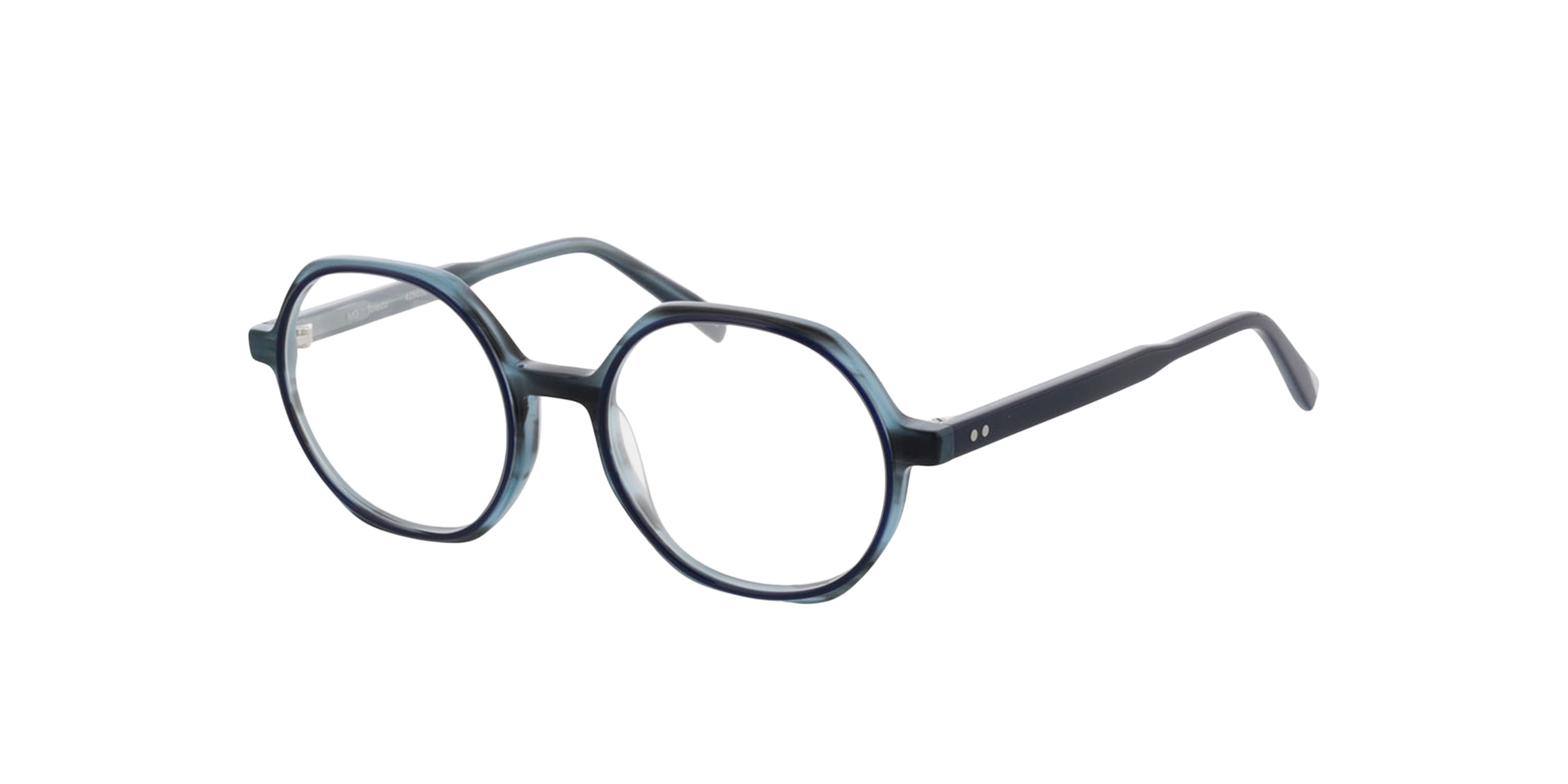 Toledo Bilayer Blue  &  Horn Blue AcetatEyeglass Frames von B24, Dreiviertelansicht