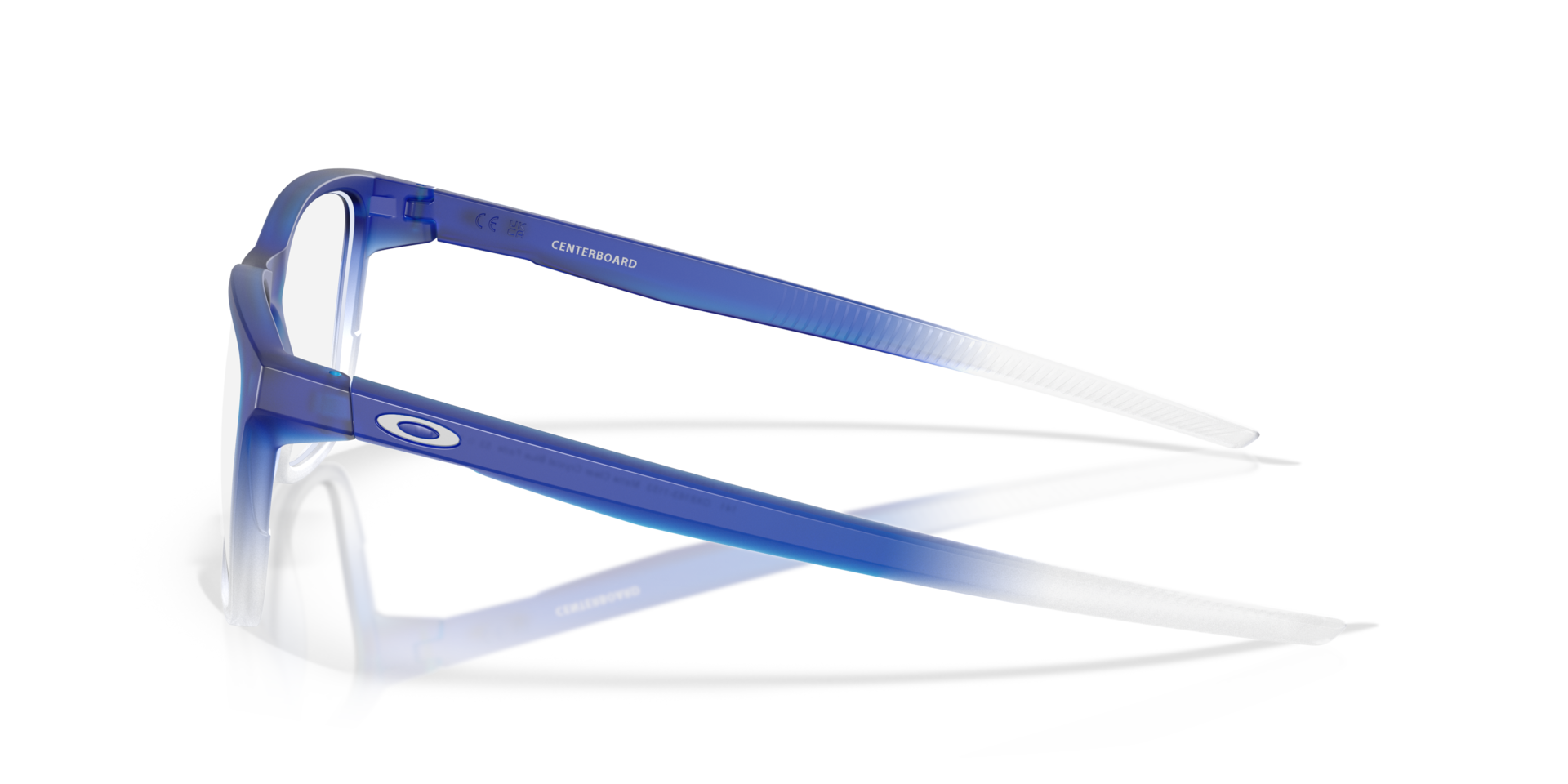 Centerboard Fathom Collection Matte Clear Crystal Blue Fade KunststofEyeglass Frames van B24, Zijaanzicht