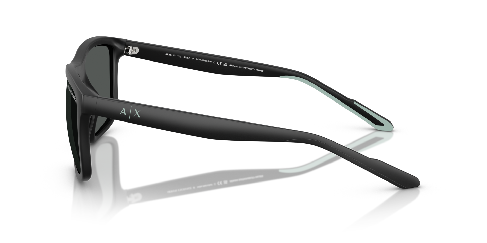 AX4149SU Matzwart KunststofSunglass Frames van B24, Zijaanzicht