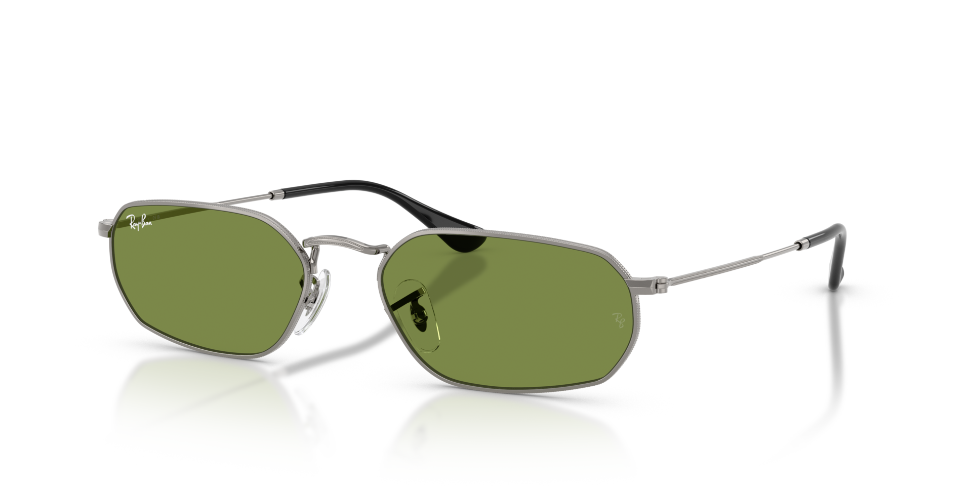 RB3947 Staalgrijs MetaalSunglass Frames van B24, Hoekweergave