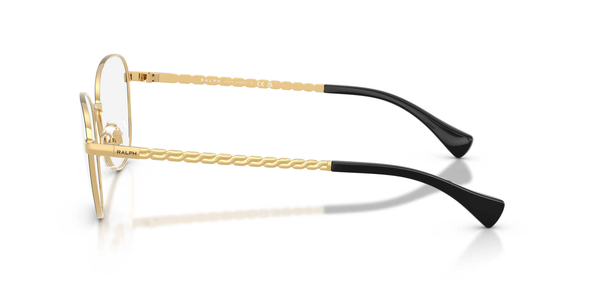 RA6063 Schwarz glänzend MetallEyeglass Frames von B24, Seitenansicht