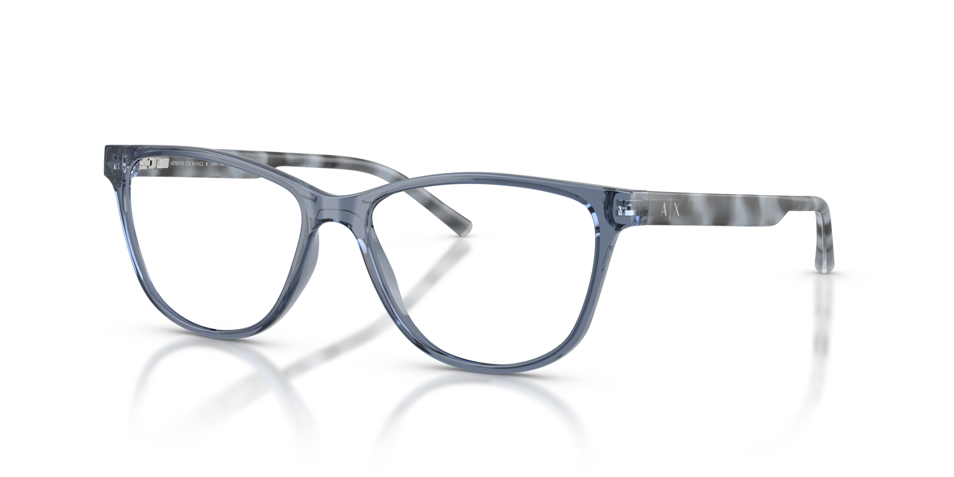 AX3047 Shiny Blue KunststofEyeglass Frames van B24, Hoekweergave
