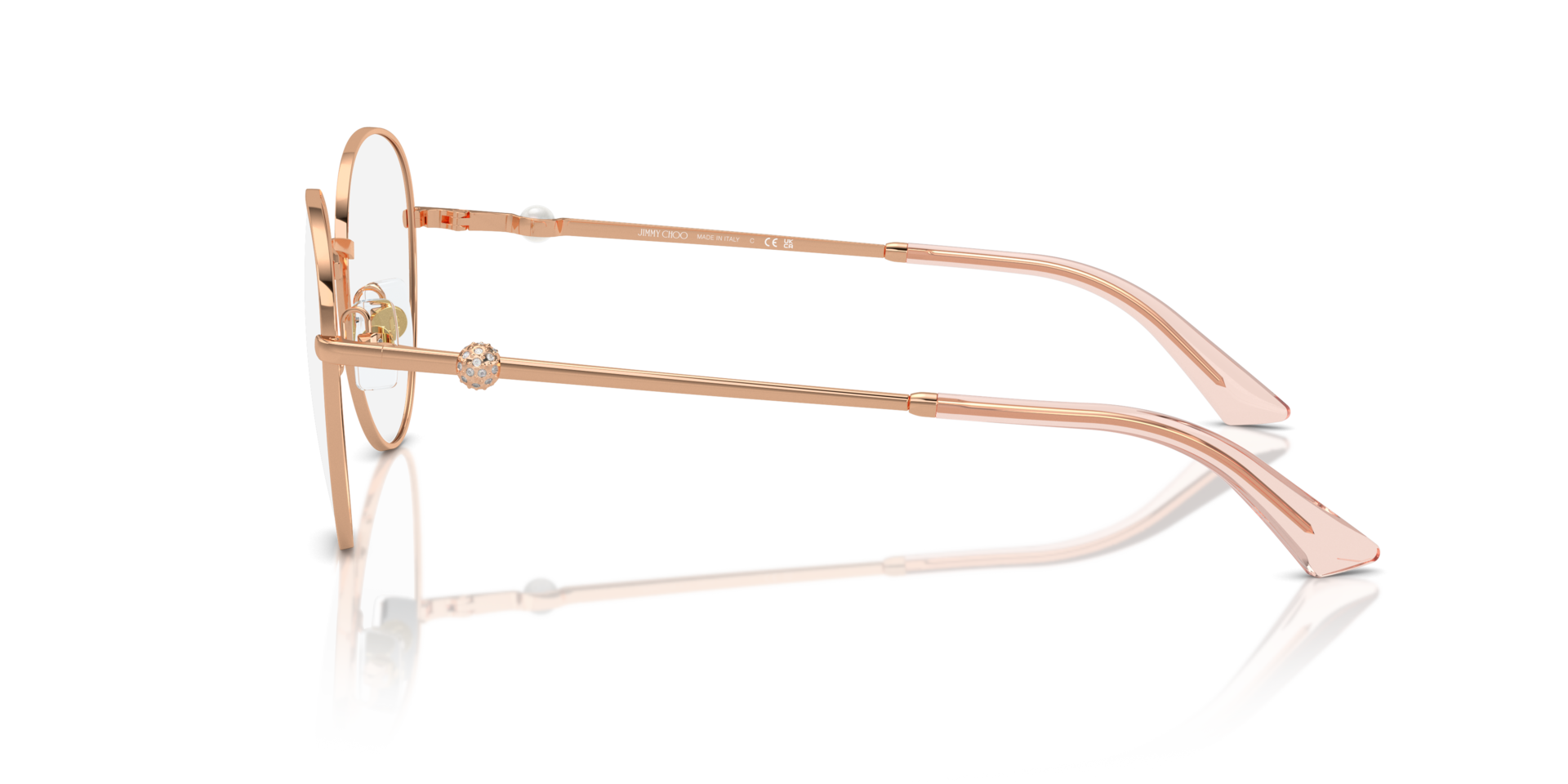 JC2004HB Rotgold MetallEyeglass Frames von B24, Seitenansicht