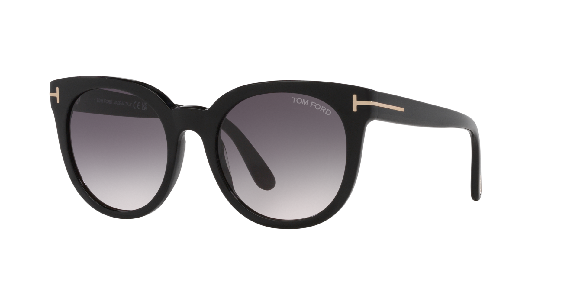 Moira Glänzendes Schwarz AcetatSunglass Frames von B24, Dreiviertelansicht