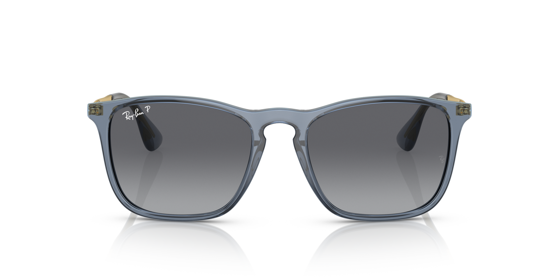 RB4187 Blau transparent KunststoffSunglass Frames von B24, Vorderansicht