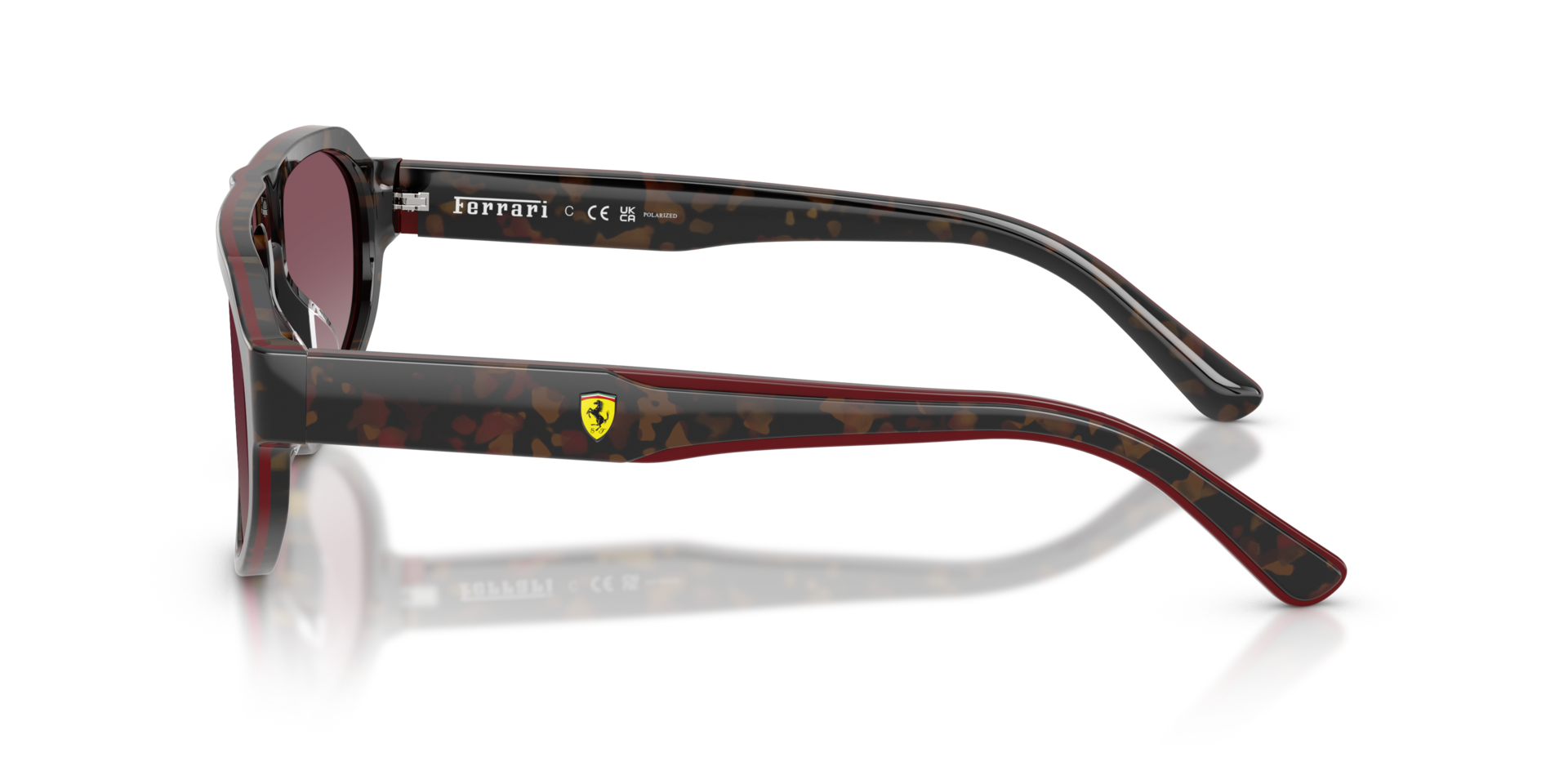 FZ6027U Burgundy Havana AcetaatSunglass Frames van B24, Zijaanzicht