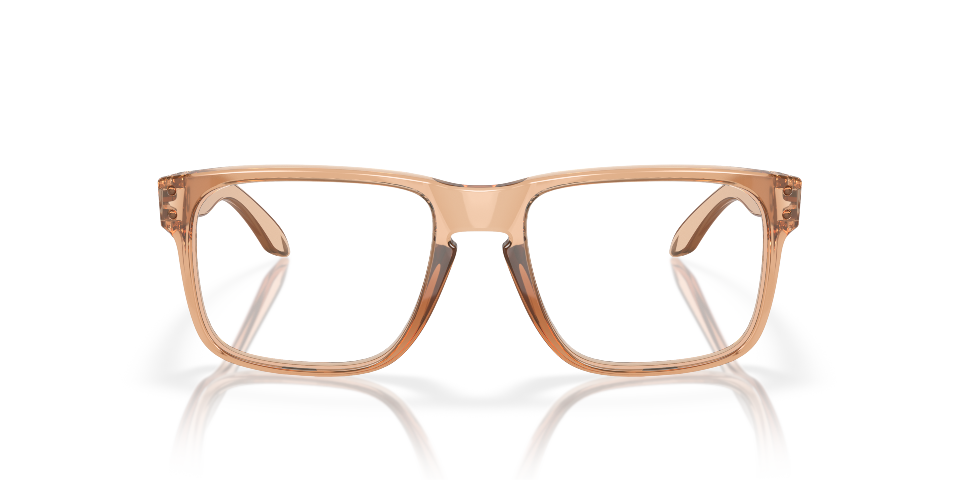 Holbrook™ Coalesce Collection Polished Transparent Sepia KunststoffEyeglass Frames von B24, Vorderansicht
