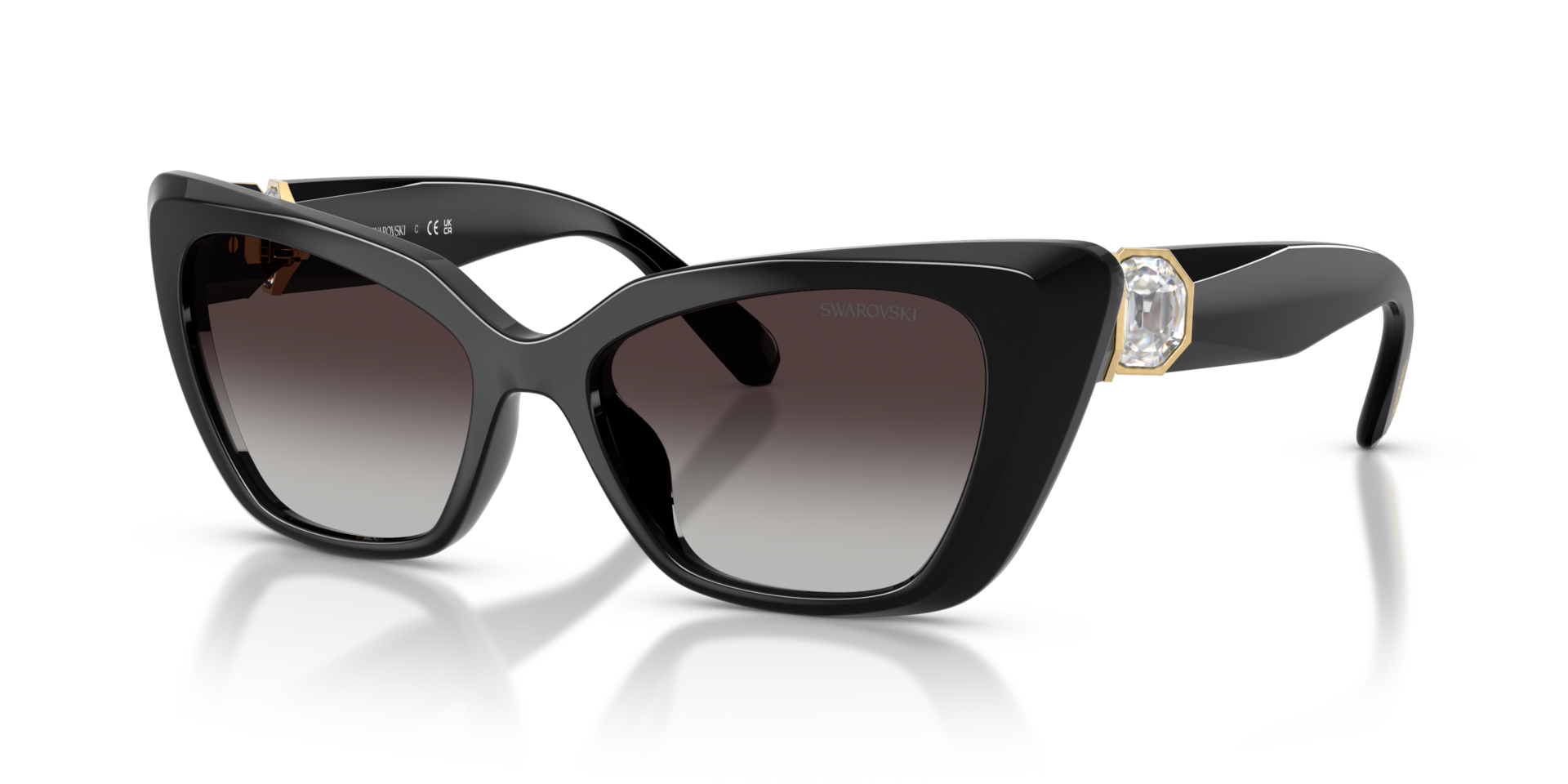 SK6047 Schwarz KunststoffSunglass Frames von B24, Dreiviertelansicht
