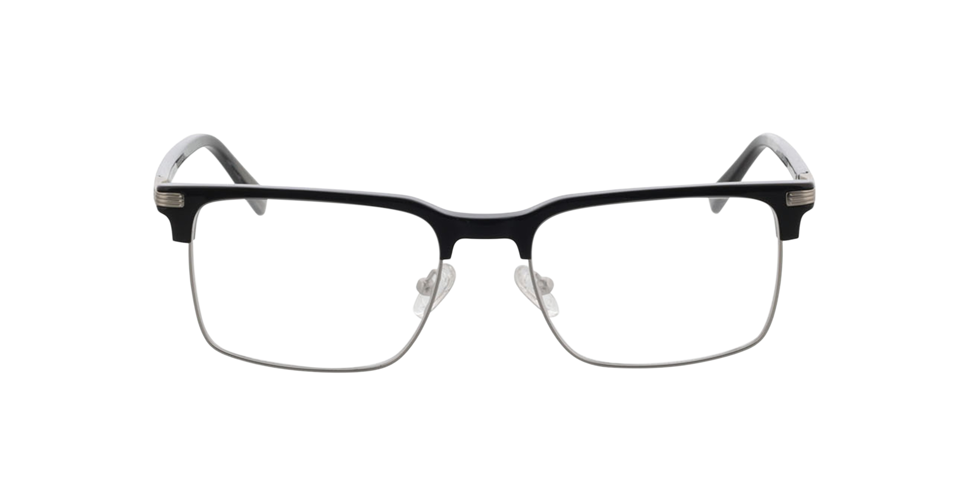Irvine Zwart MetaalEyeglass Frames van B24, Vooraanzicht
