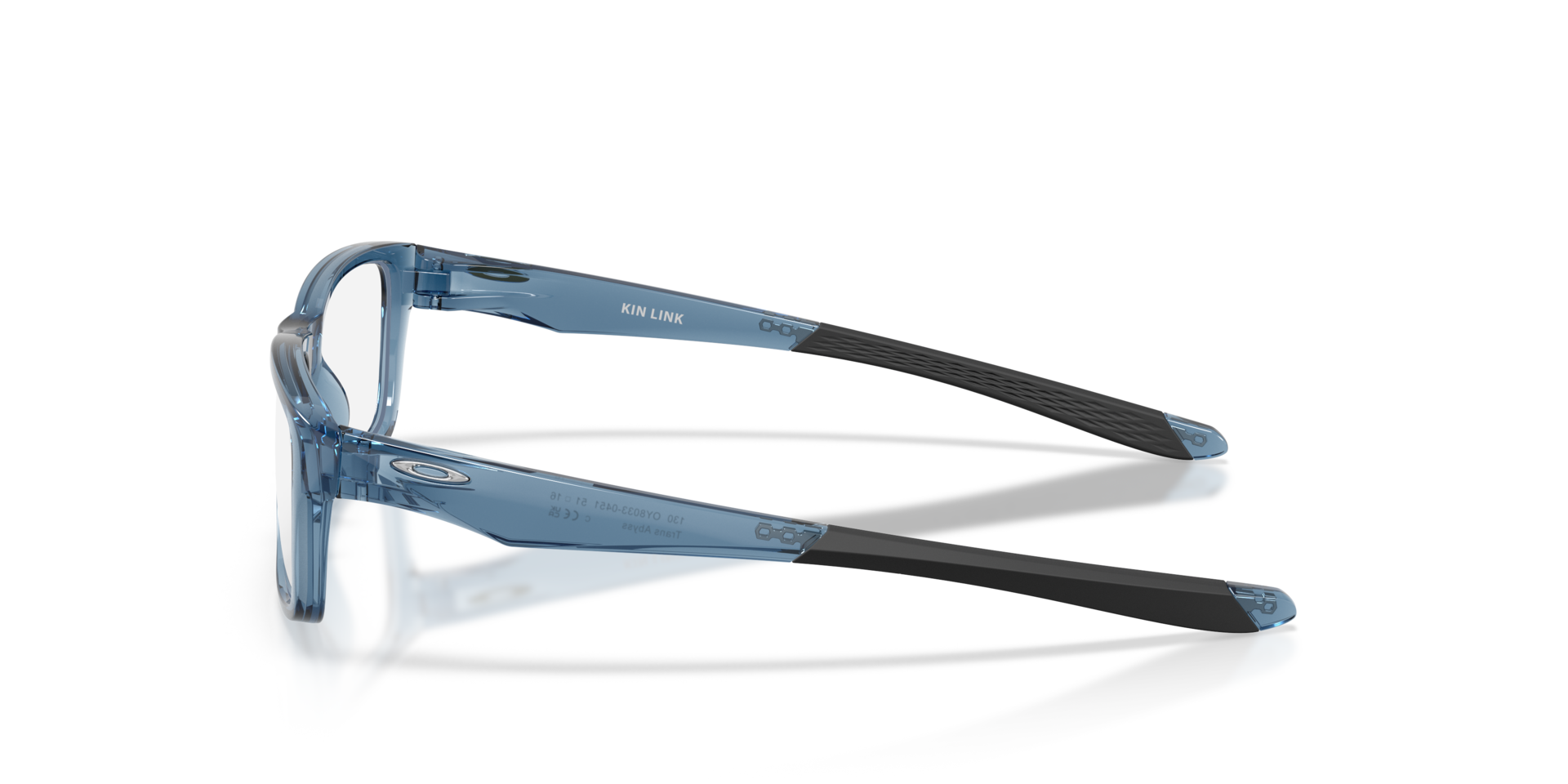 Kin Link Transparent Abyss KunststofEyeglass Frames van B24, Zijaanzicht