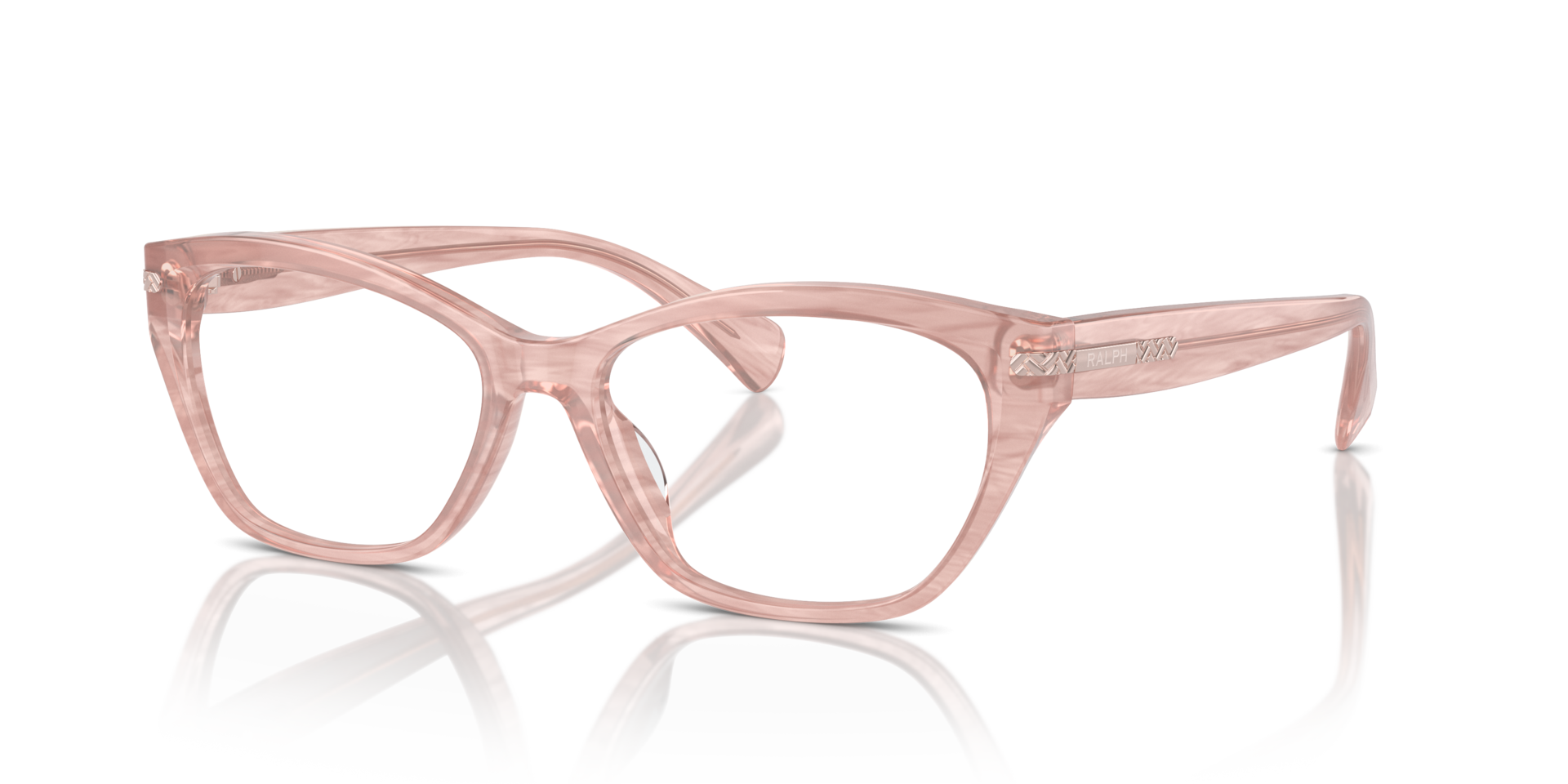 RA7161U Shiny Transparent Rose AcetatEyeglass Frames von B24, Dreiviertelansicht