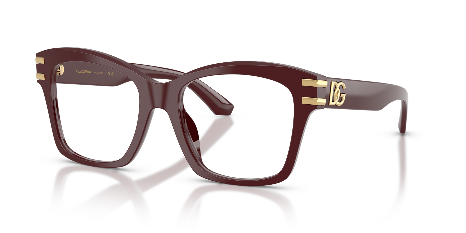 DG3419 Bordeaux AcetaatEyeglass Frames van B24, Hoekweergave