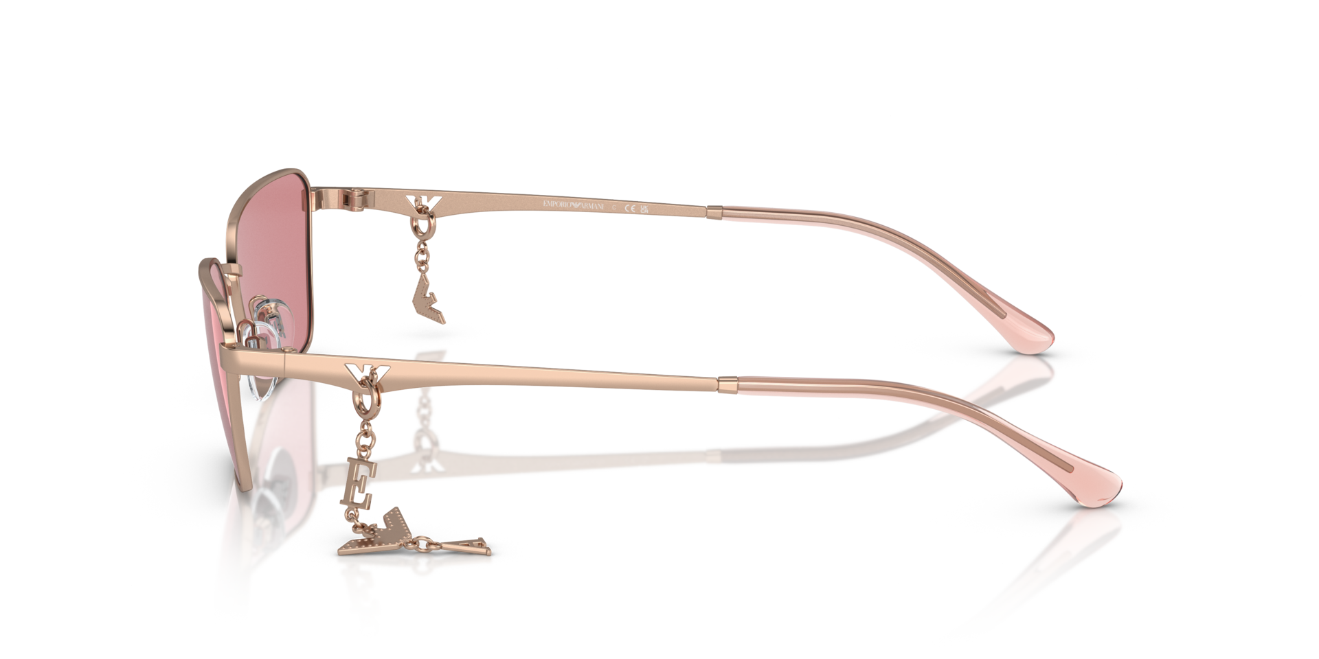 EA2141 Glanzend Roségoud MetaalSunglass Frames van B24, Zijaanzicht