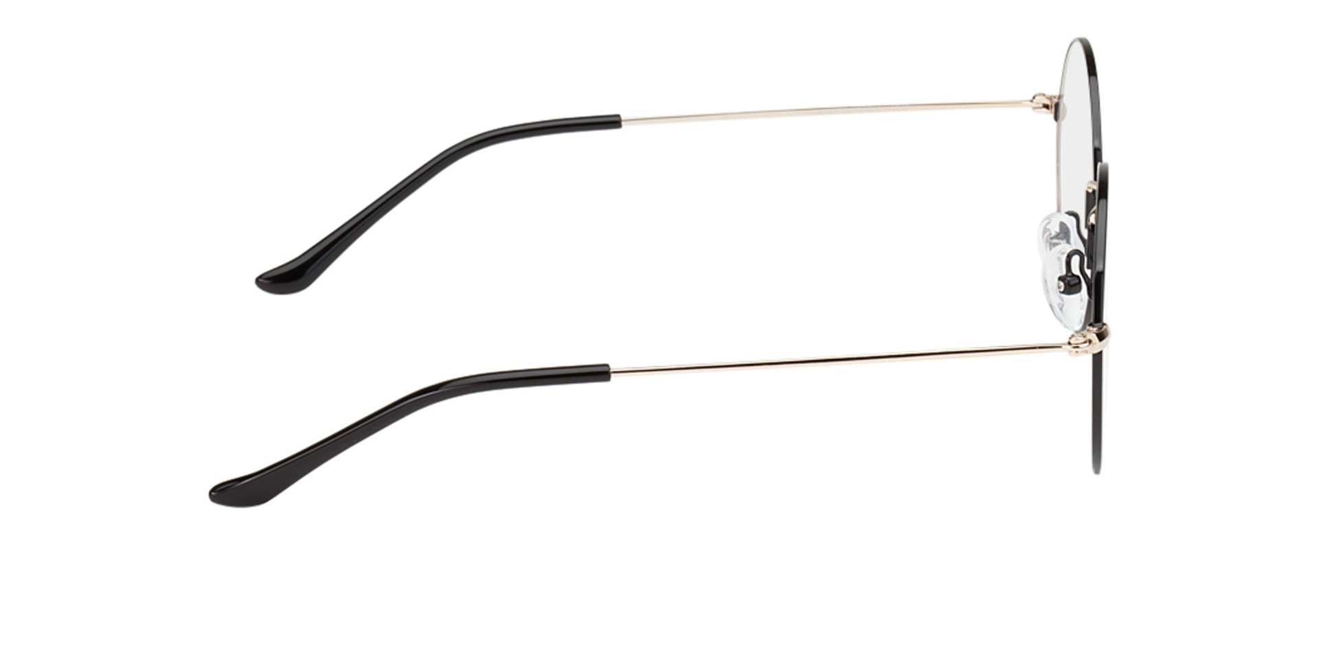 Brisbane Schwarz & Gold MetallEyeglass Frames von B24, Seitenansicht
