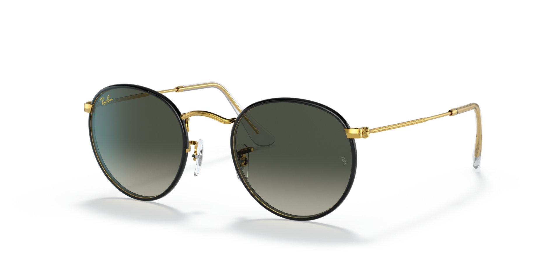 RB3447JM Schwarz auf Gold MetallSunglass Frames von B24, Dreiviertelansicht
