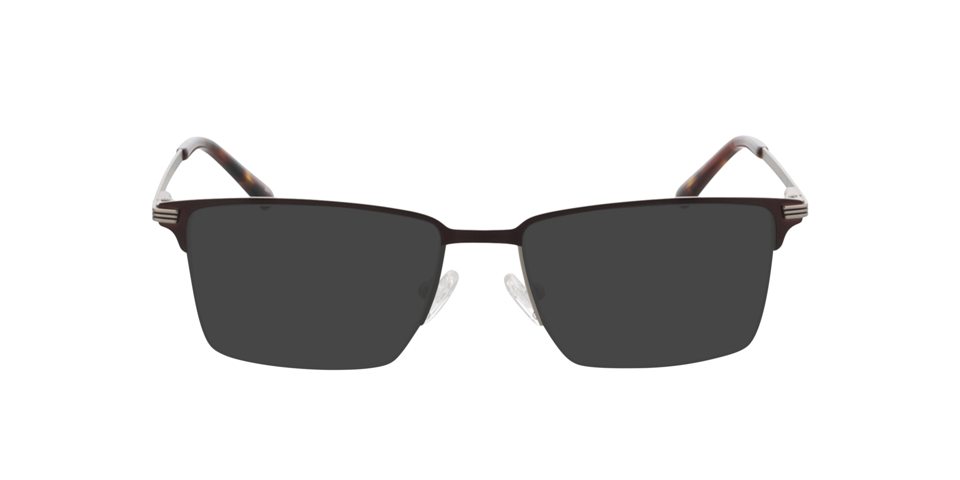 Ross Matzilver  &  bruin MetaalEyeglass Frames van B24, met getinte lenzen