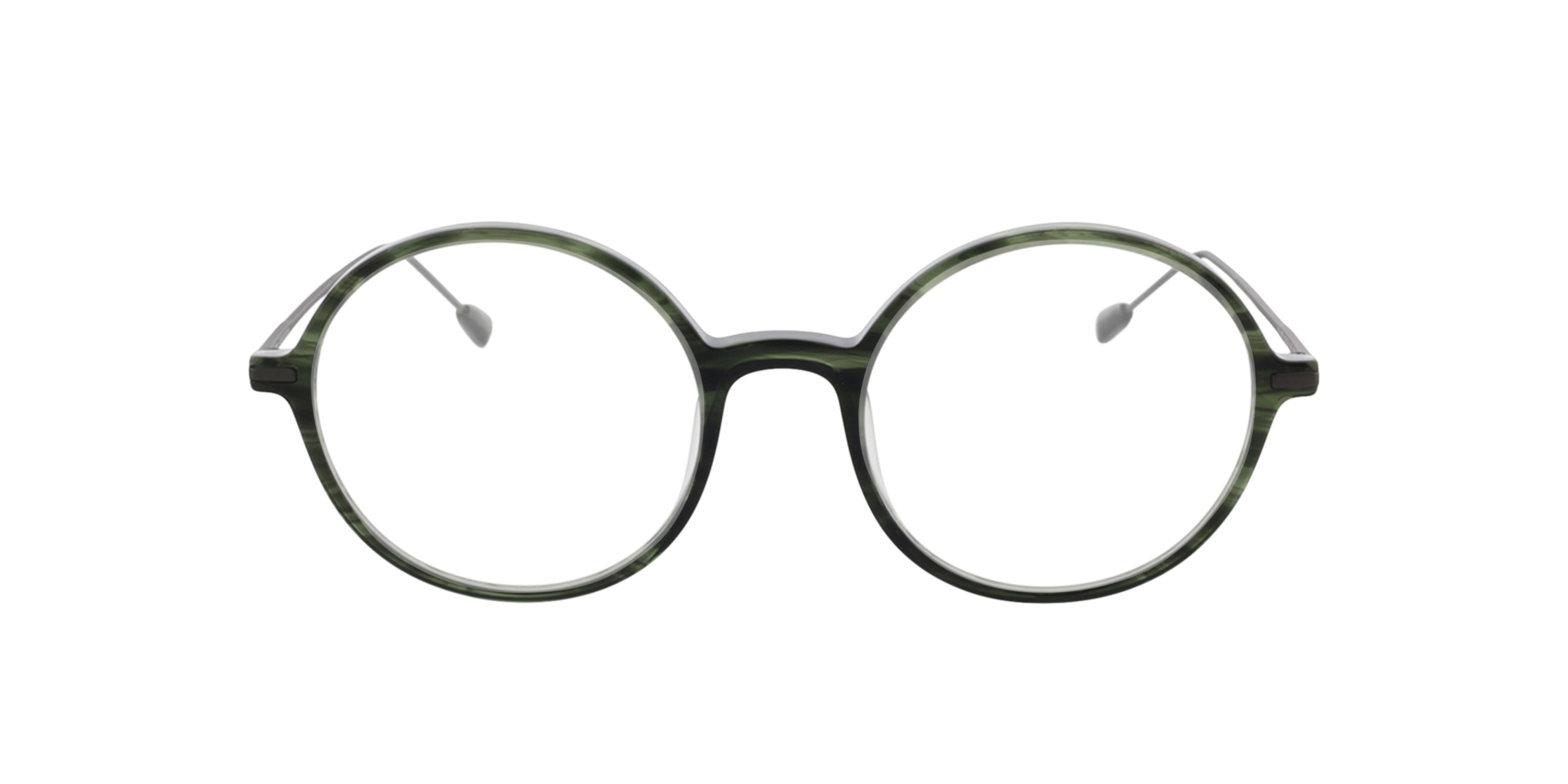 Edison Kaki hoorn  &  mat gunmetal AcetaatEyeglass Frames van B24, Vooraanzicht