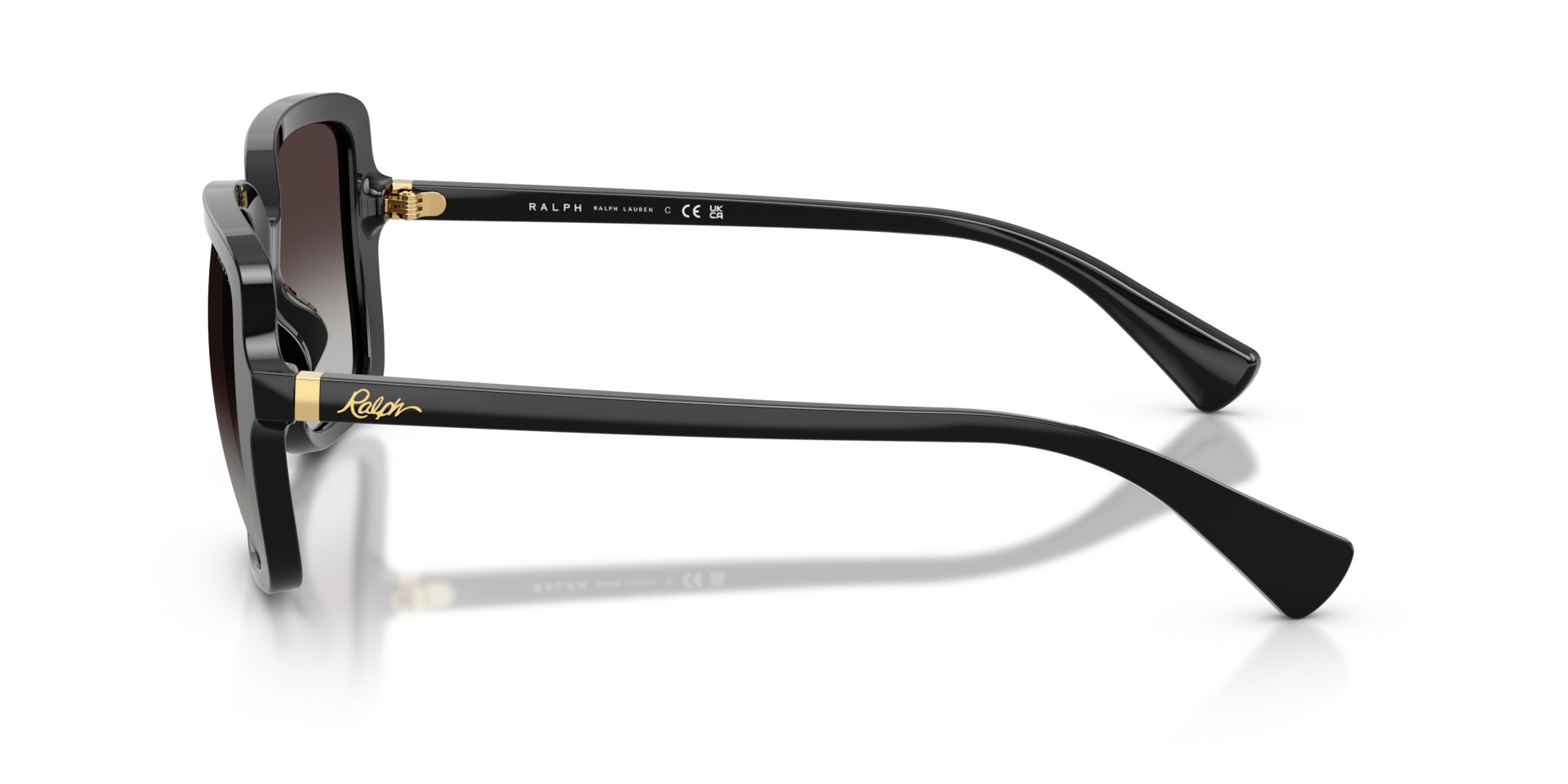 RA5333U Glanzend zwart AcetaatSunglass Frames van B24, Zijaanzicht